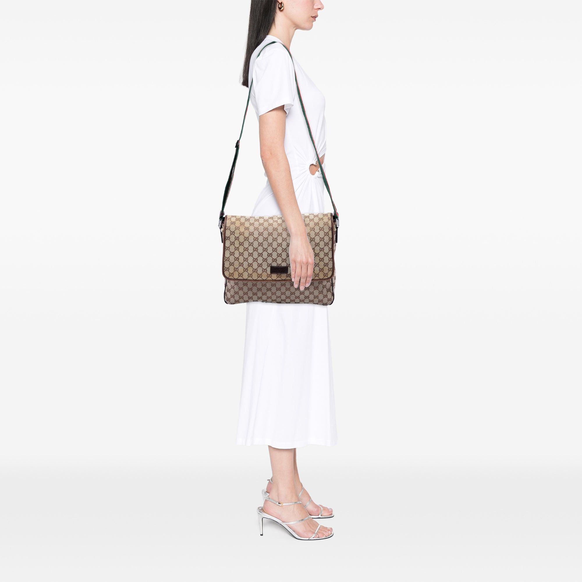 Gucci GG Canvas Web Flap Messenger Bag Size ONE SIZE - 6 Thumbnail