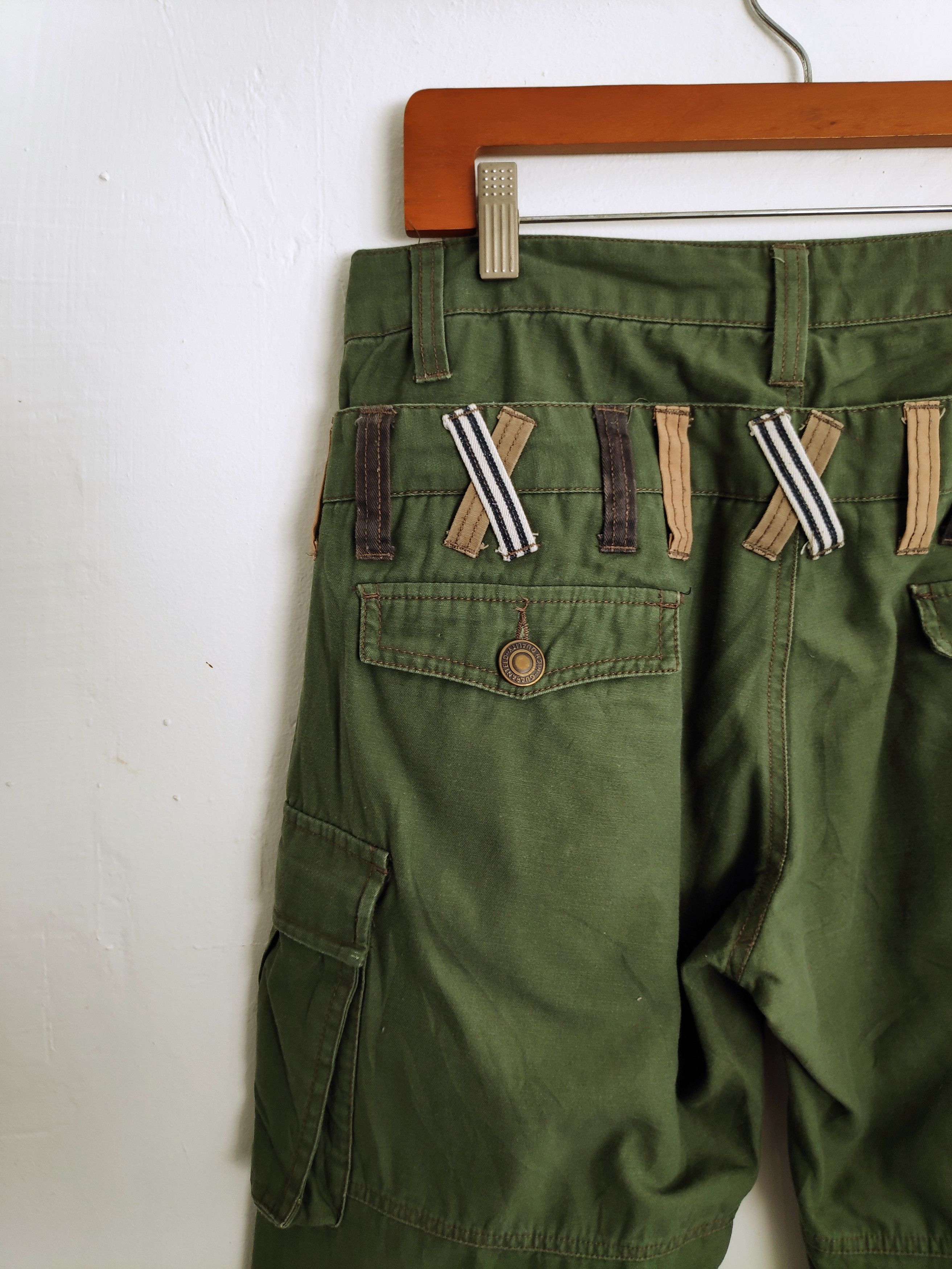 Designer PanaspurDouble Waist Multiple Pocket Pants Green Military Size US 30 / EU 46 - 7 Thumbnail