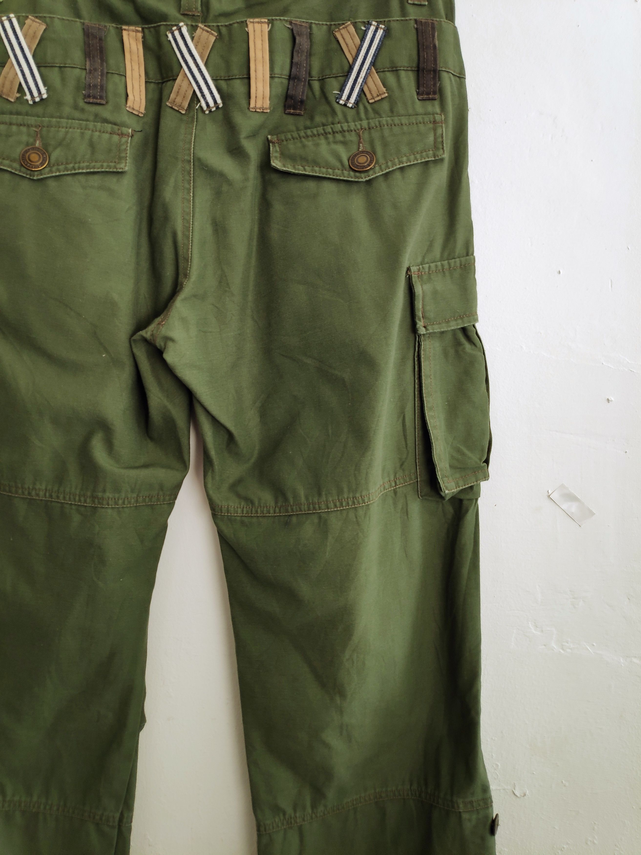 Designer PanaspurDouble Waist Multiple Pocket Pants Green Military Size US 30 / EU 46 - 5 Thumbnail