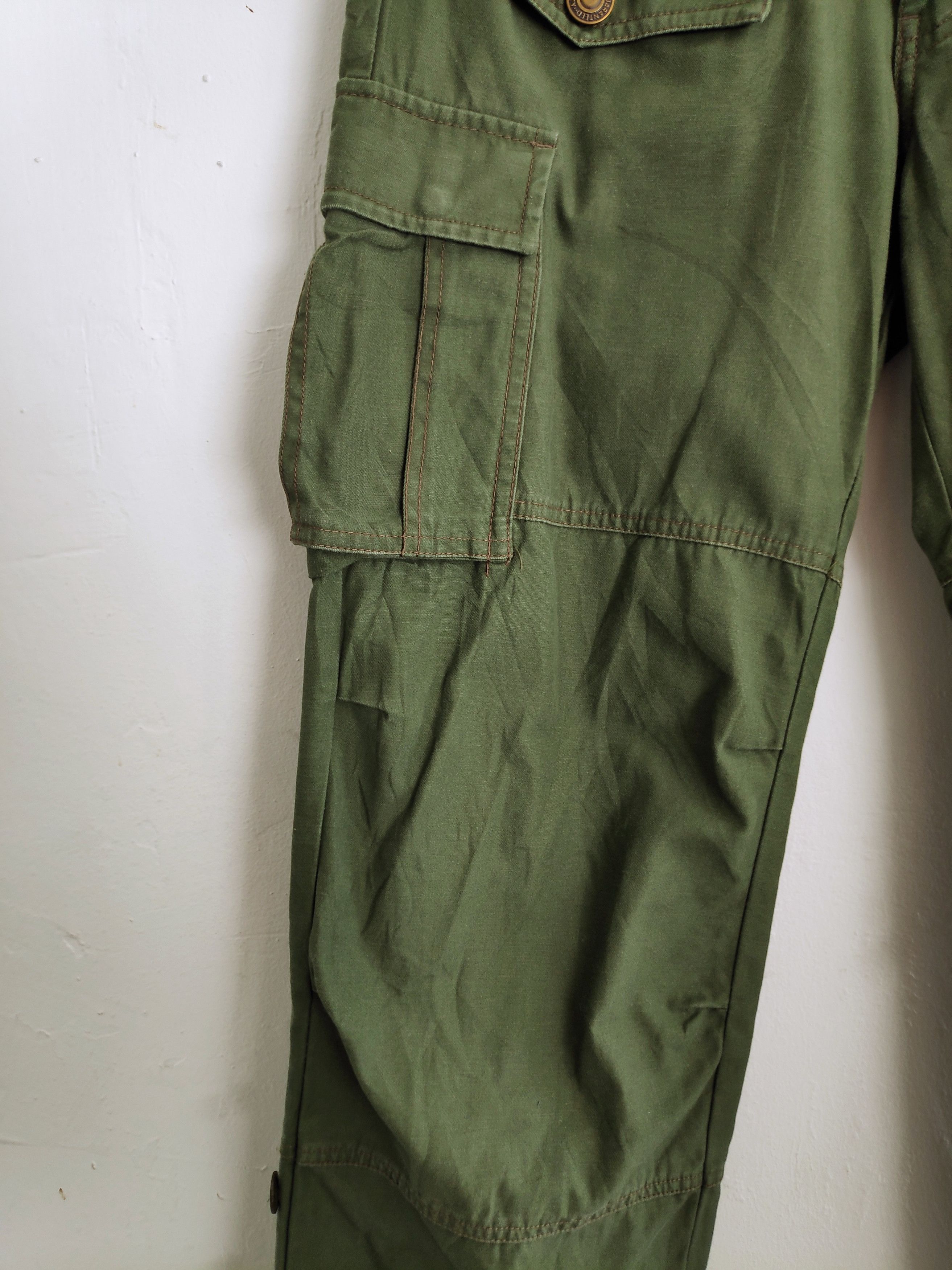 Designer PanaspurDouble Waist Multiple Pocket Pants Green Military Size US 30 / EU 46 - 17 Thumbnail