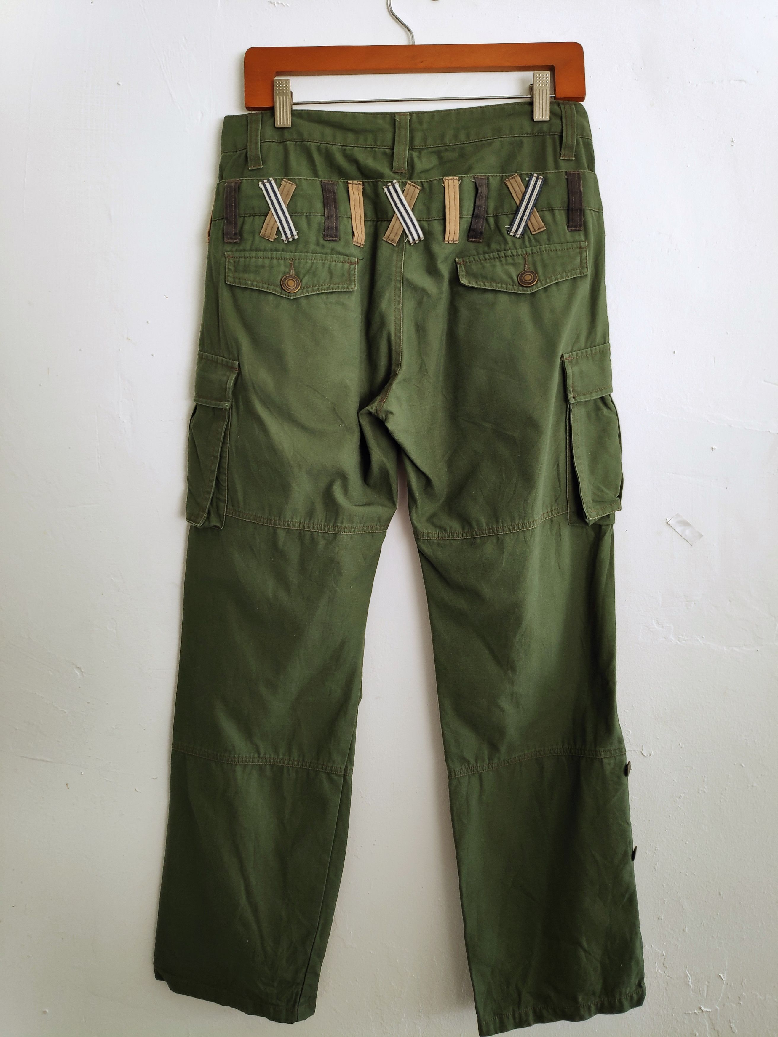 Designer PanaspurDouble Waist Multiple Pocket Pants Green Military Size US 30 / EU 46 - 8 Thumbnail