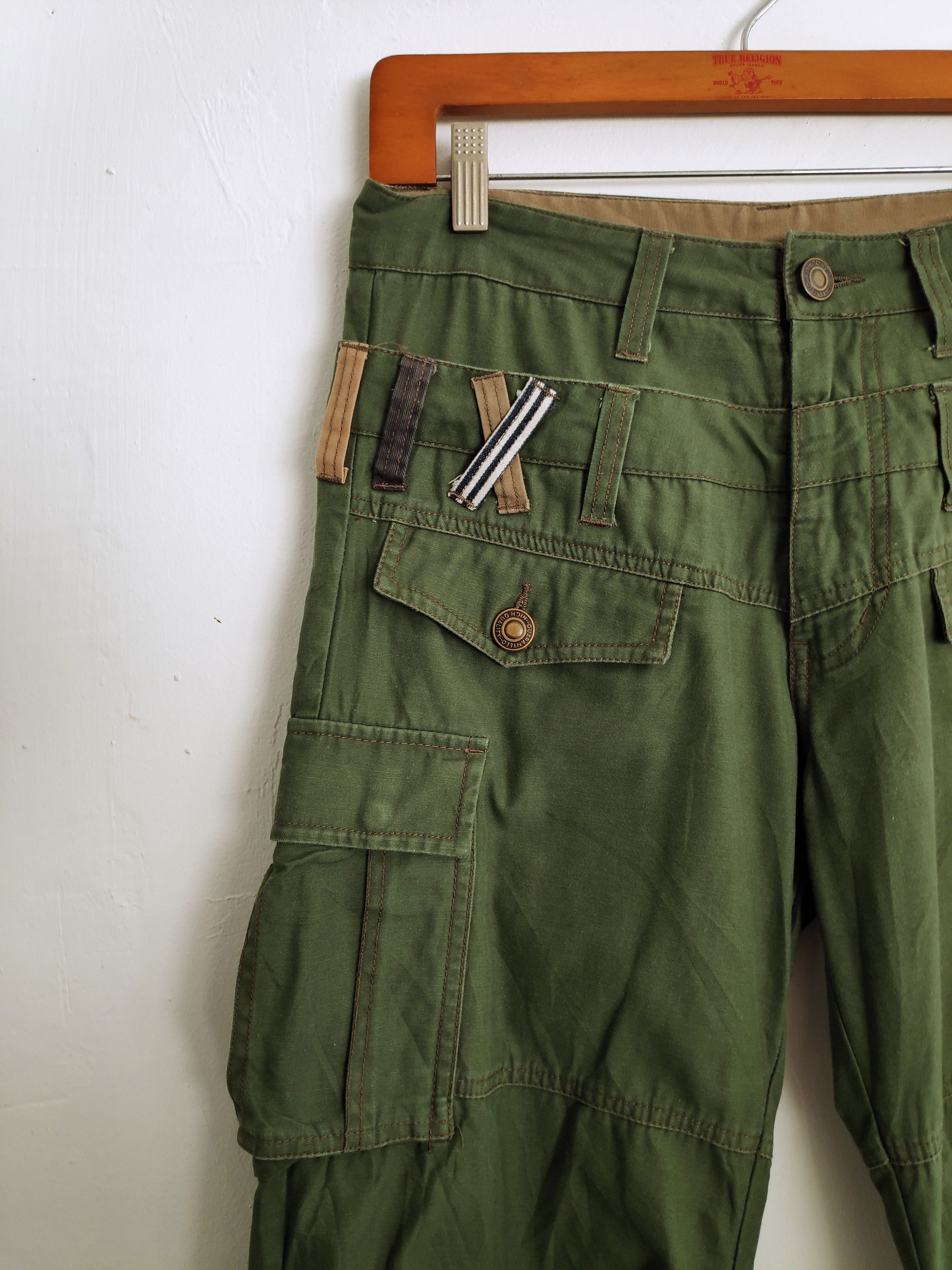 Designer PanaspurDouble Waist Multiple Pocket Pants Green Military Size US 30 / EU 46 - 10 Thumbnail