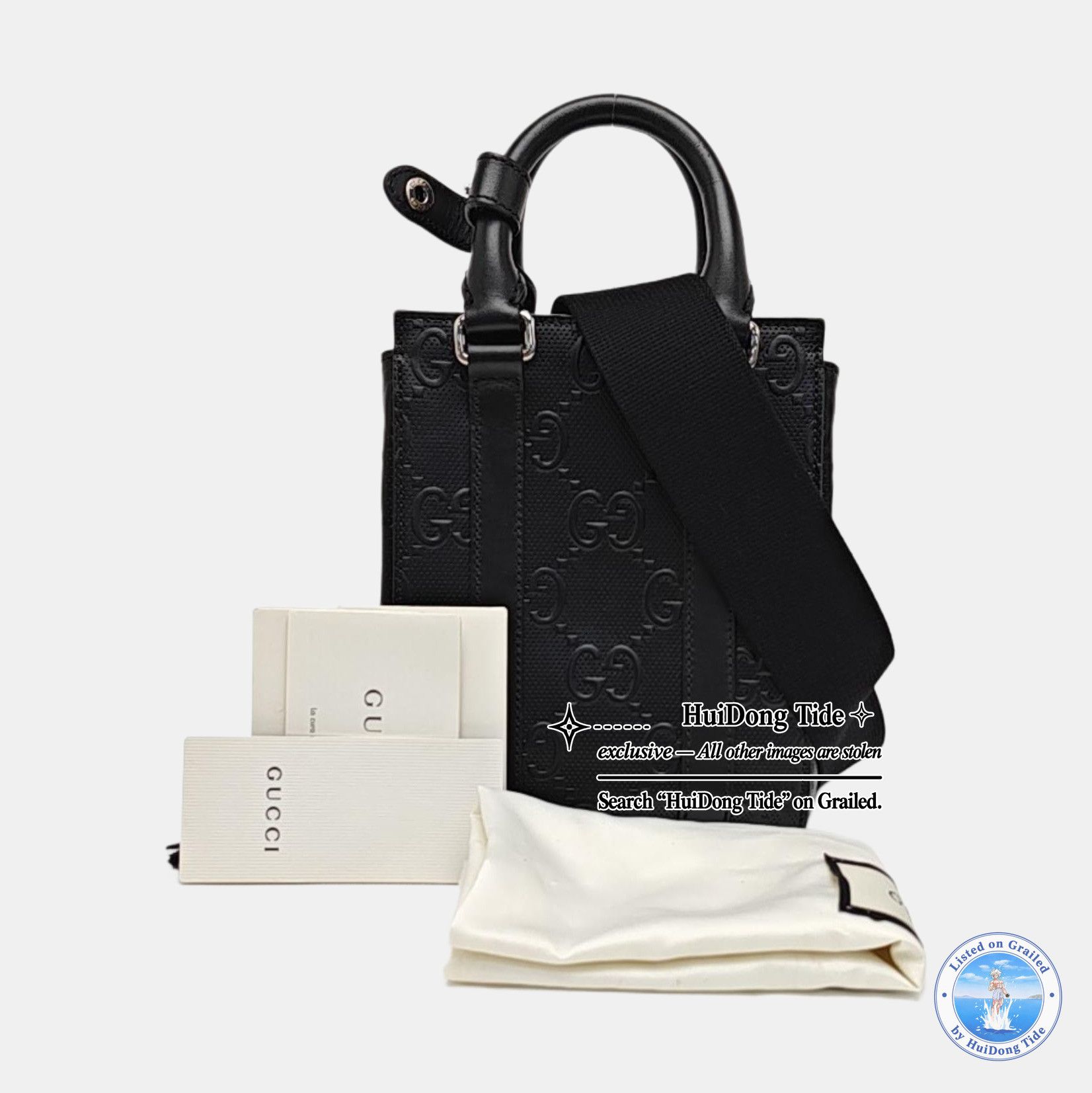 Gucci Gucci Embossed Logo Tote Bag ONE SIZE Size ONE SIZE - 8 Thumbnail