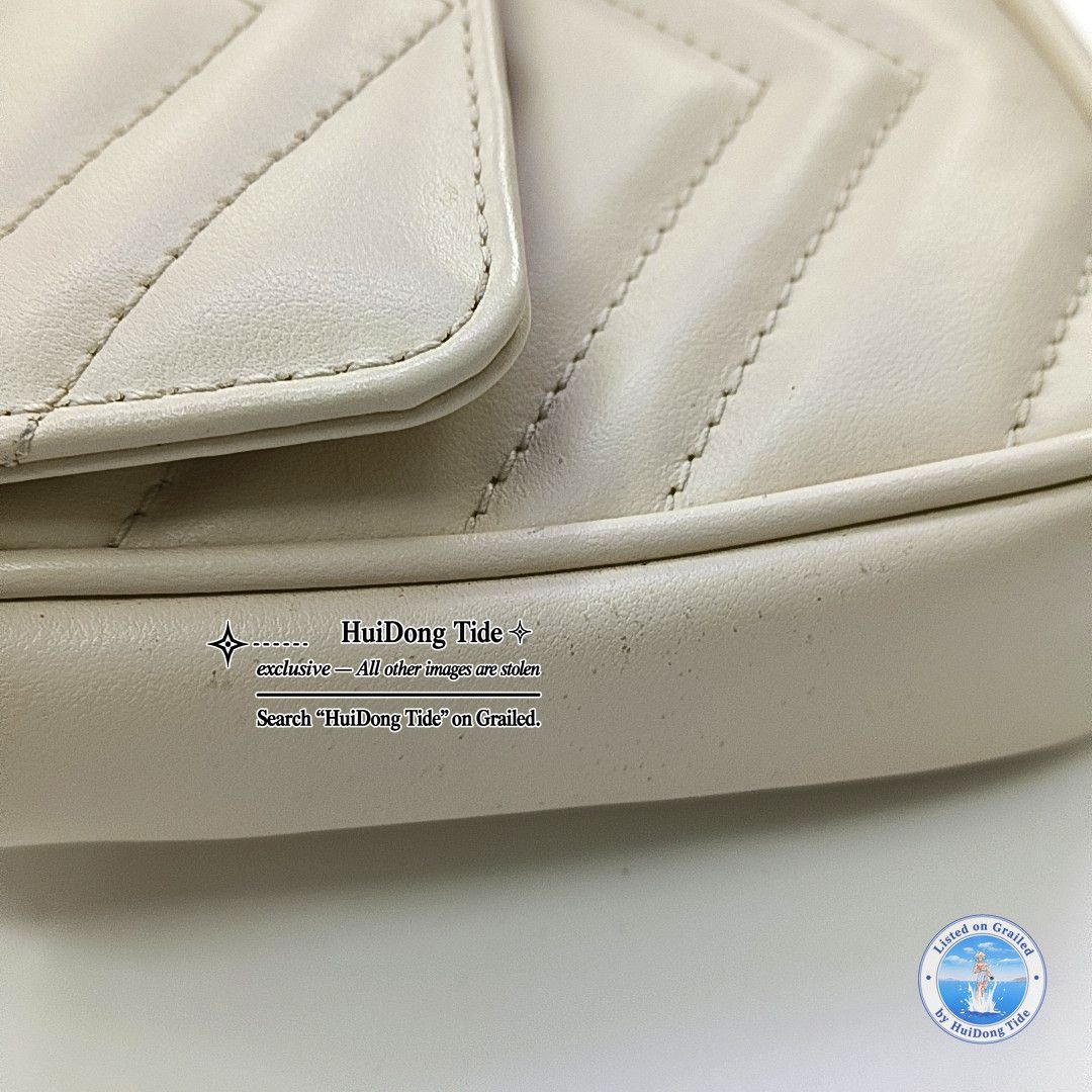 Gucci Gucci GG Marmont White Quilted Leather Shoulder Bag Size ONE SIZE - 12 Thumbnail