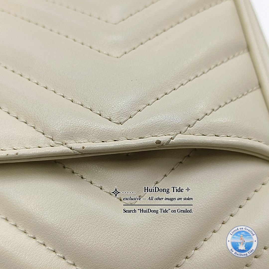 Gucci Gucci GG Marmont White Quilted Leather Shoulder Bag Size ONE SIZE - 13 Thumbnail