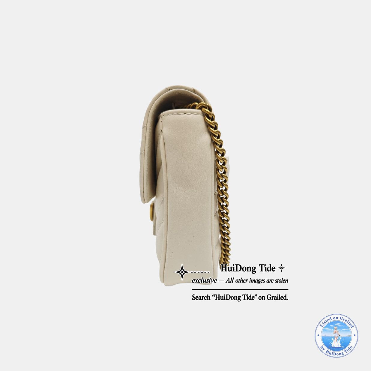 Gucci Gucci GG Marmont White Quilted Leather Shoulder Bag Size ONE SIZE - 3 Thumbnail