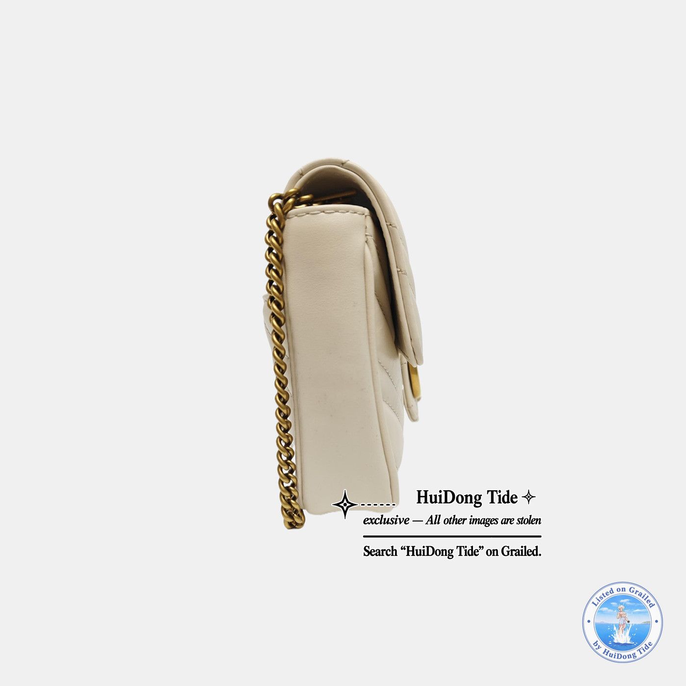 Gucci Gucci GG Marmont White Quilted Leather Shoulder Bag Size ONE SIZE - 4 Thumbnail
