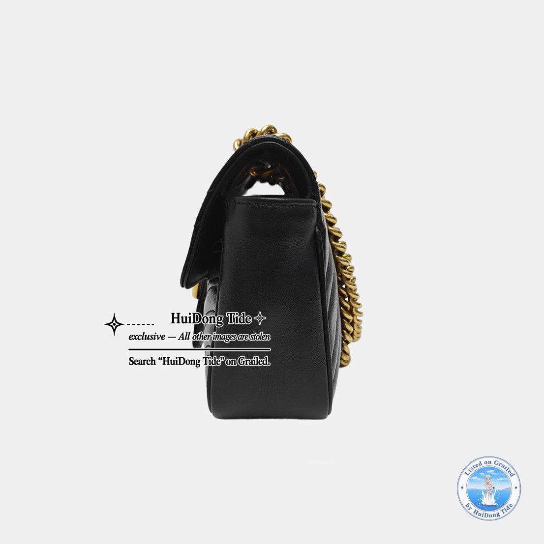 Gucci Gucci GG Marmont Small Black Leather Shoulder Bag Size ONE SIZE - 3 Thumbnail