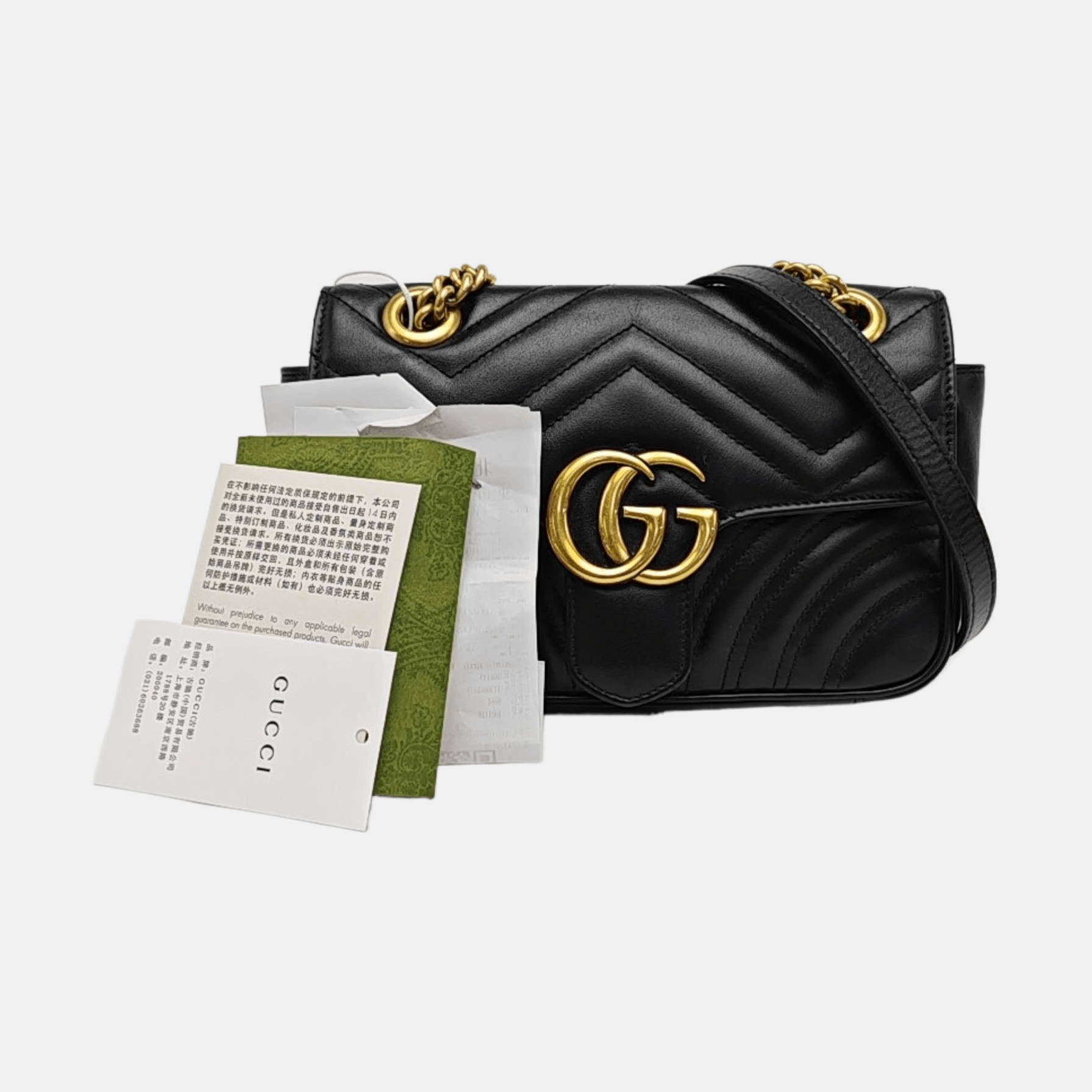 Gucci Gucci GG Marmont Small Black Leather Shoulder Bag Size ONE SIZE - 8 Thumbnail