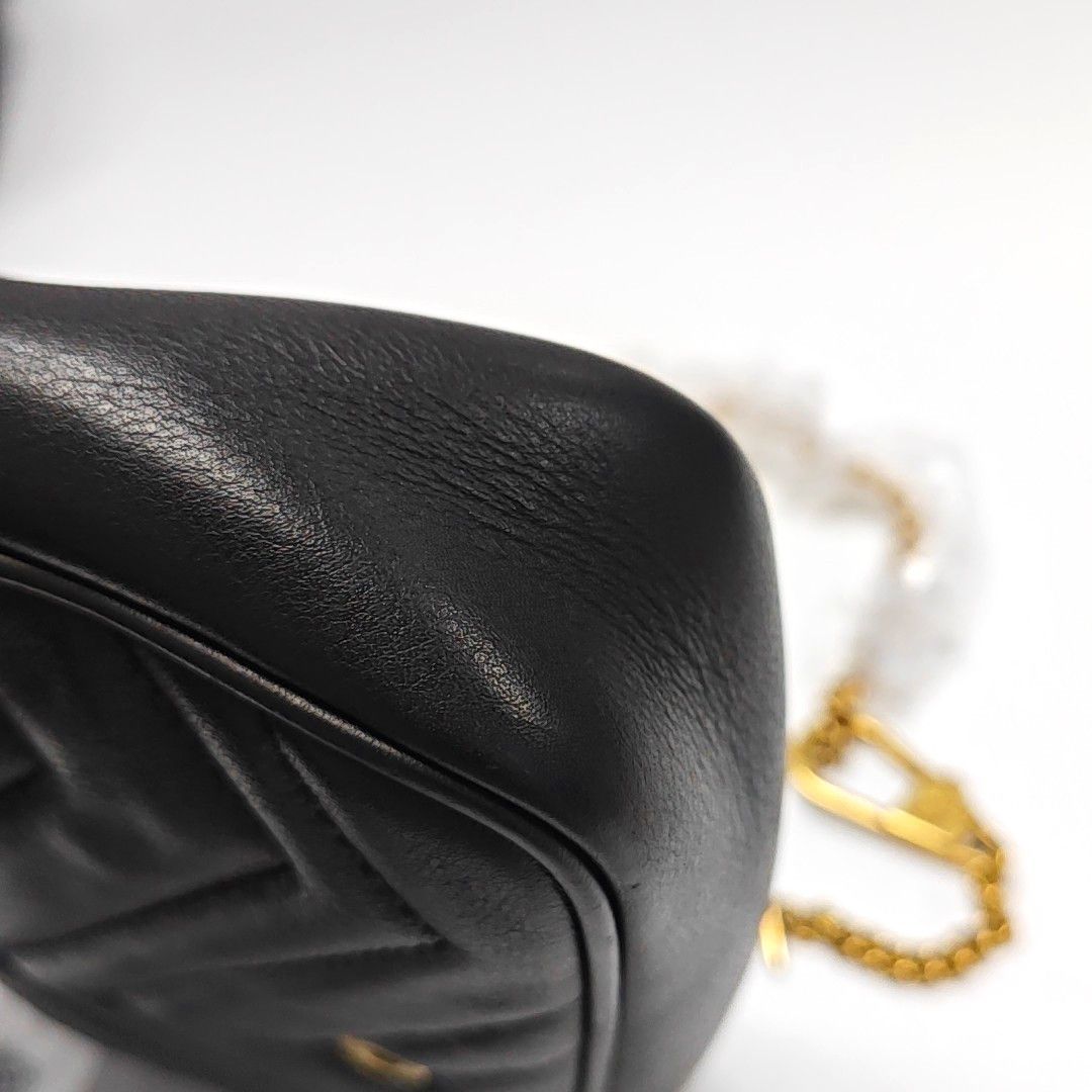 Gucci Gucci GG Marmont Black Leather Quilted Chain Shoulder Bag Size ONE SIZE - 13 Thumbnail