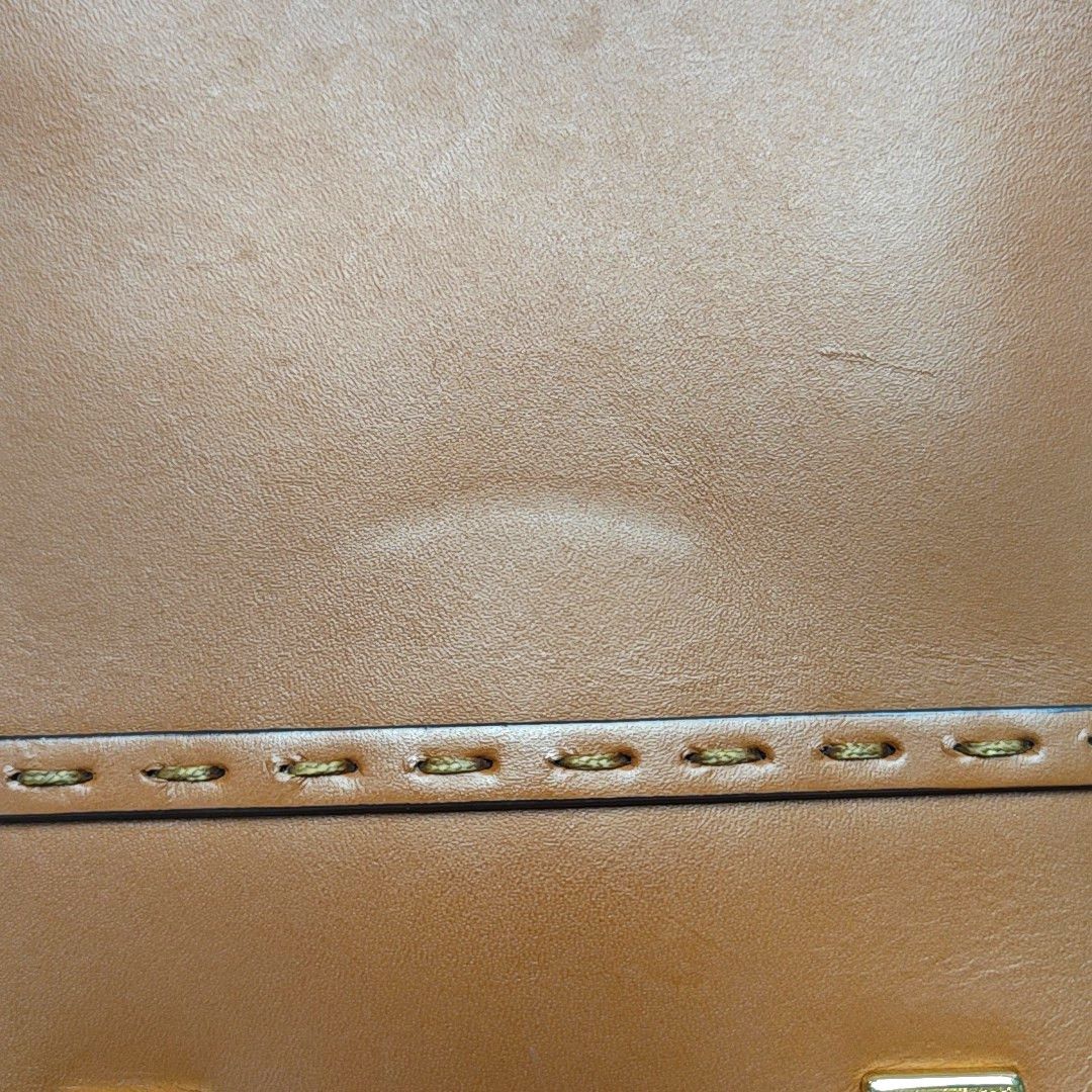 Fendi Fendi Sunshine Brown Leather Embossed Tote Bag One Size Size ONE SIZE - 13 Thumbnail
