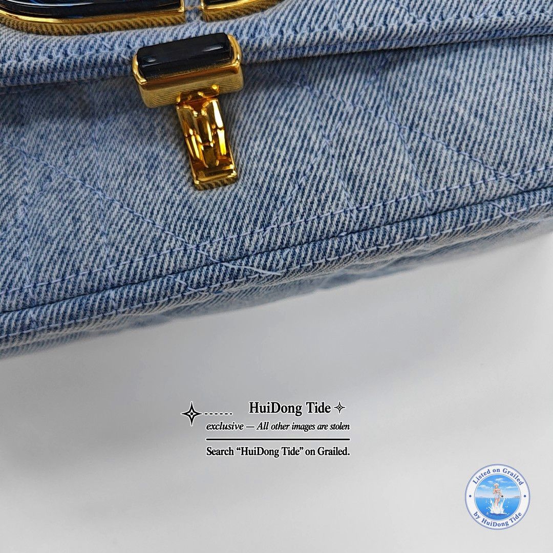Dior Dior Caro Medium Quilted Denim Chain Bag Size ONE SIZE - 8 Thumbnail