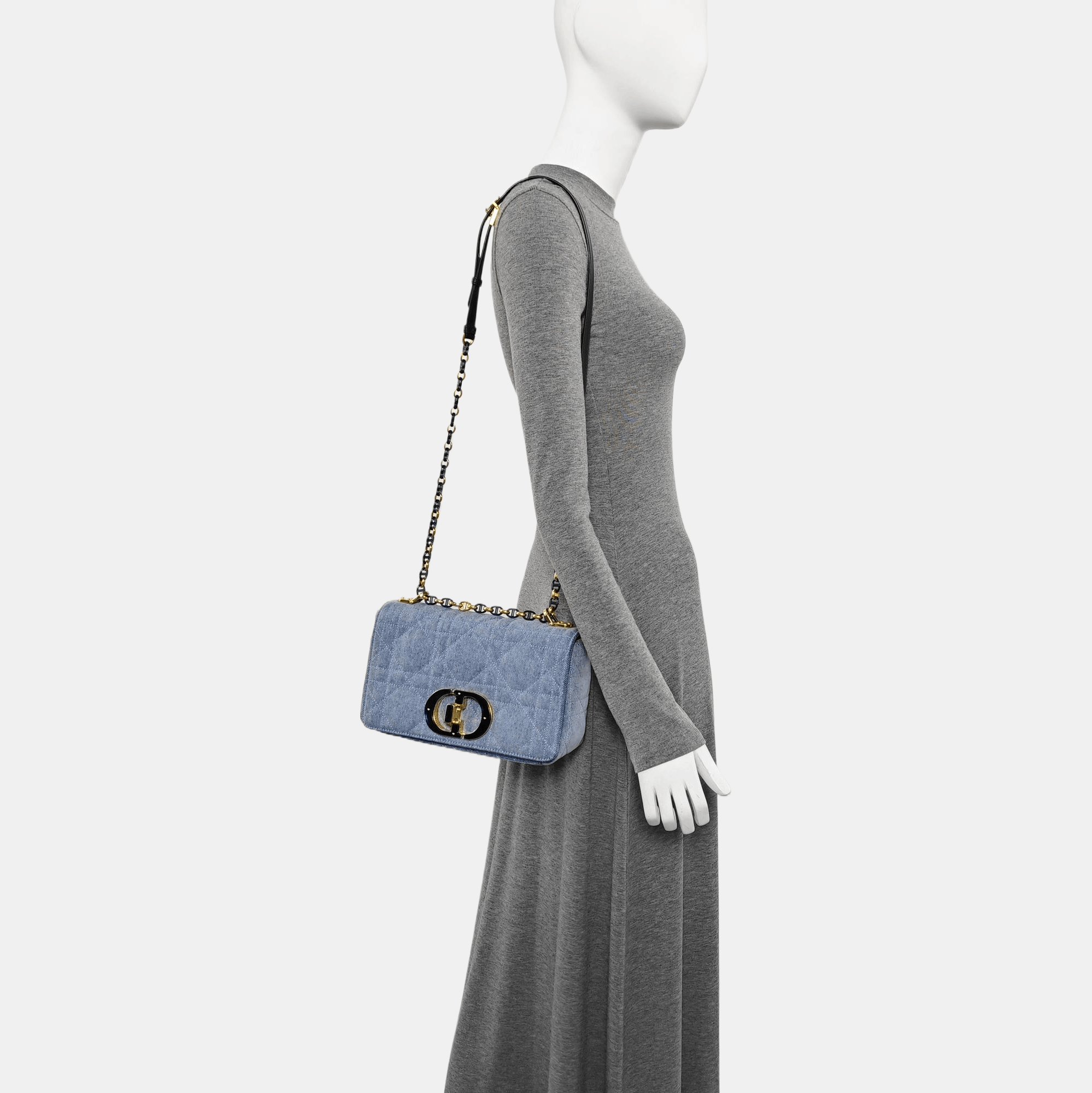 Dior Dior Caro Medium Quilted Denim Chain Bag Size ONE SIZE - 2 Thumbnail