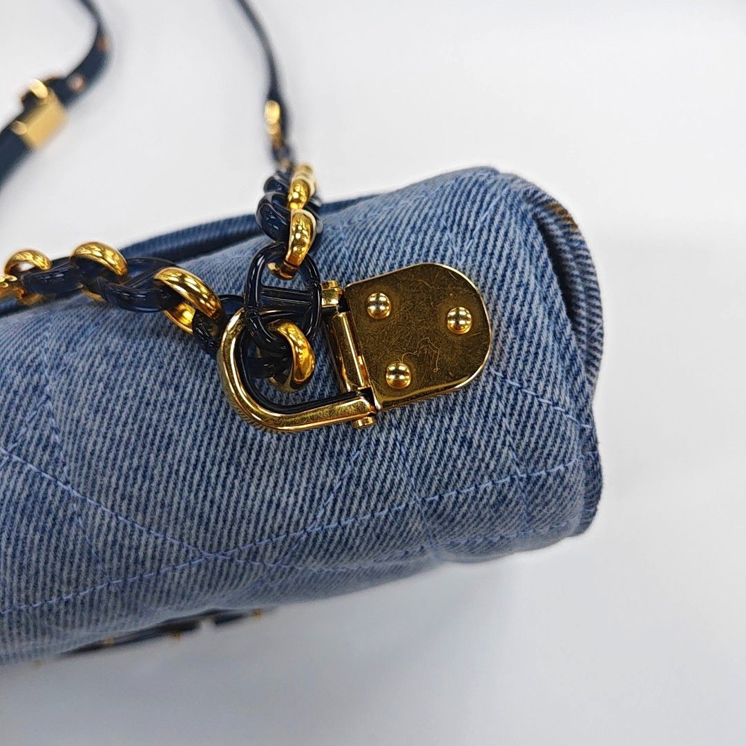 Dior Dior Caro Medium Quilted Denim Chain Bag Size ONE SIZE - 12 Thumbnail