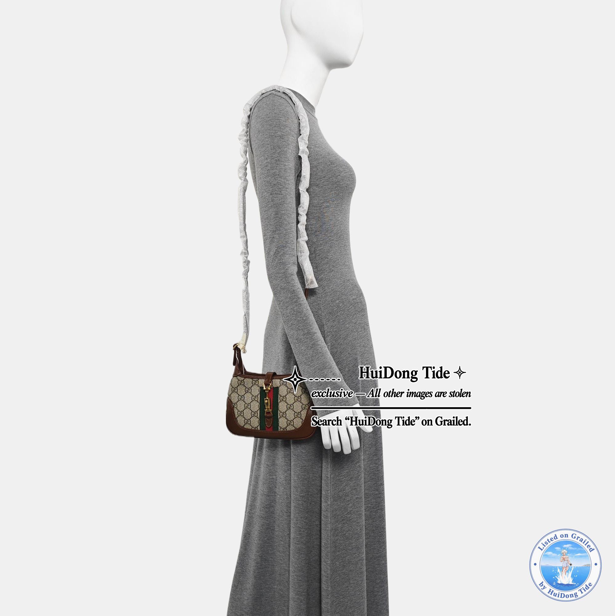 Gucci Gucci Jackie 1961 Mini GG Canvas Web Stripe Handle Bag Size ONE SIZE - 2 Thumbnail