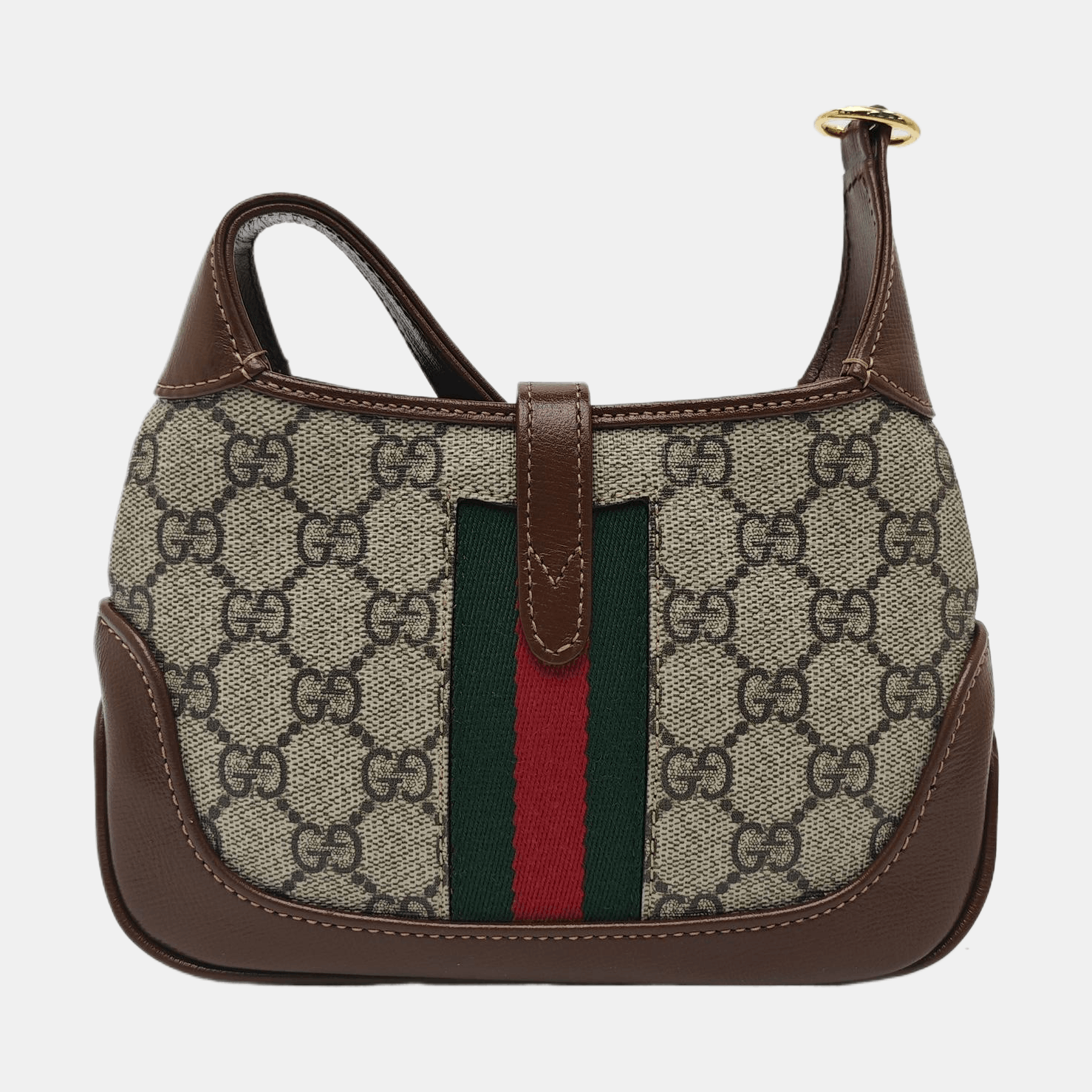 Gucci Gucci Jackie 1961 Mini GG Canvas Web Stripe Handle Bag Size ONE SIZE - 4 Thumbnail