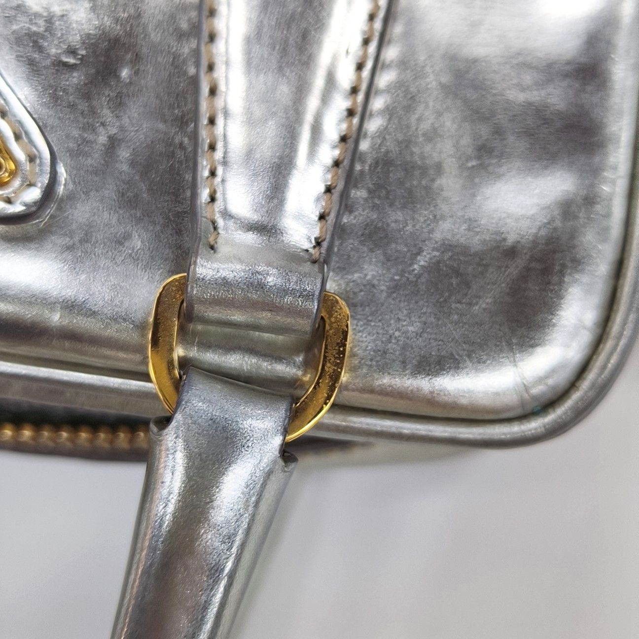 Prada Prada Bauletto Metallic Leather Logo Handle Bag Size ONE SIZE - 10 Thumbnail