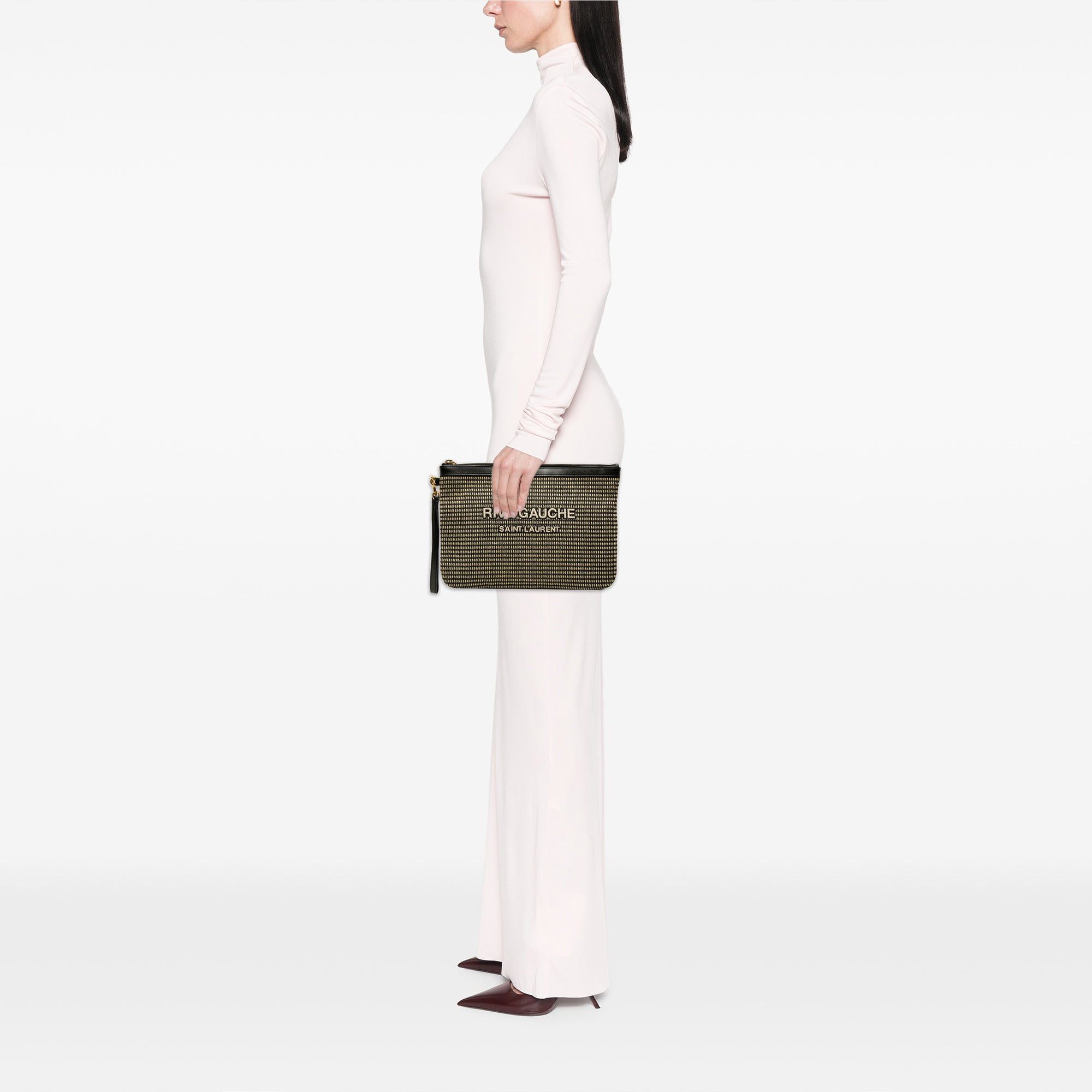 Saint Laurent Paris Raffia Rive Gauche Clutch Size ONE SIZE - 6 Thumbnail