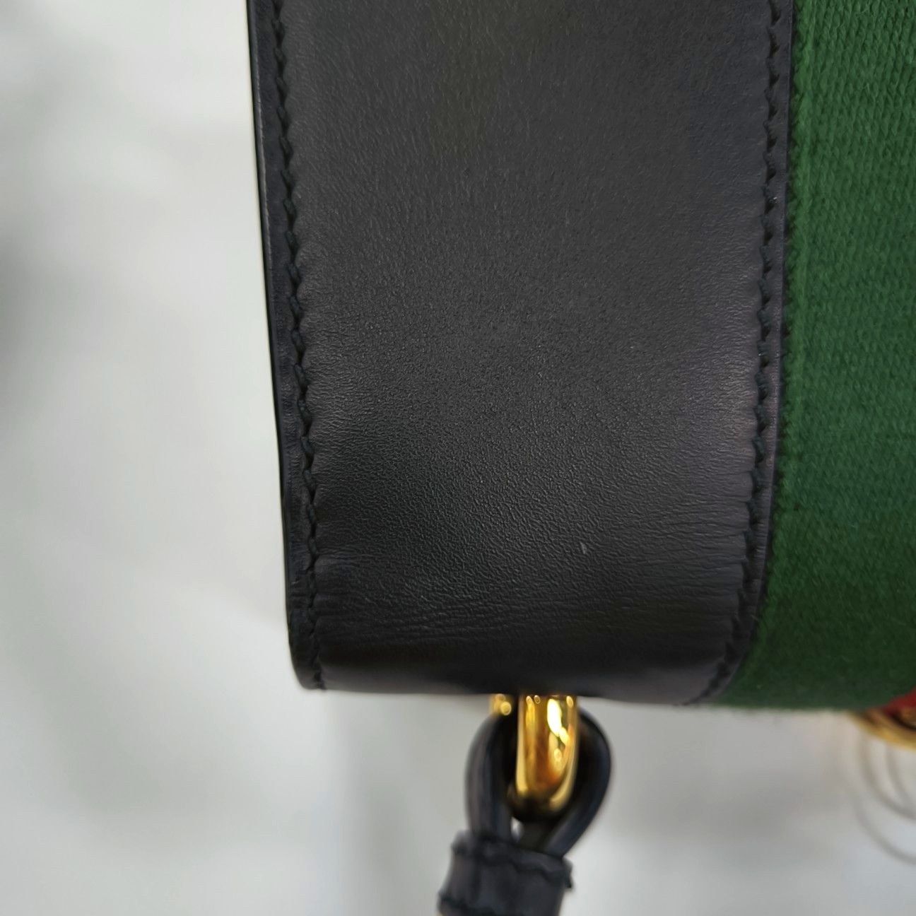 Gucci Gucci Sylvie Mini Black Leather Stripe Shoulder Bag OS Size ONE SIZE - 14 Thumbnail