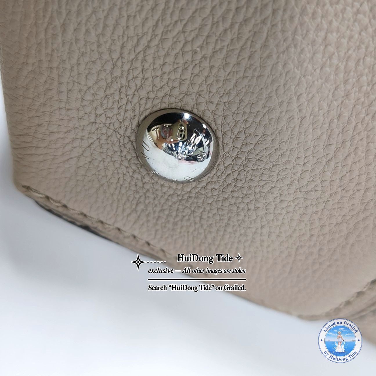 Louis Vuitton Louis Vuitton Lockit Elephant Gray Leather Tote Bag Size ONE SIZE - 9 Thumbnail