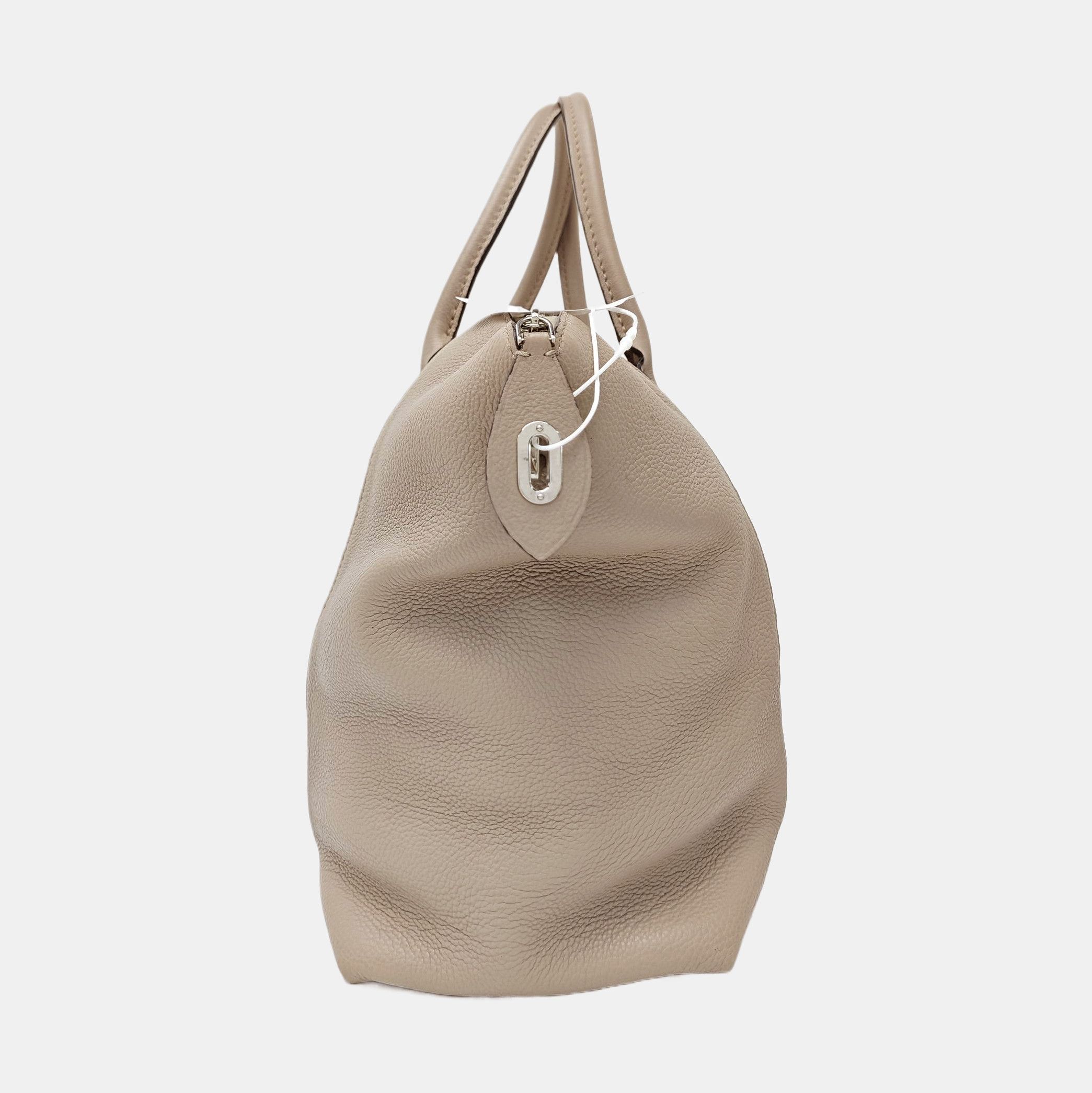 Louis Vuitton Louis Vuitton Lockit Elephant Gray Leather Tote Bag Size ONE SIZE - 3 Thumbnail