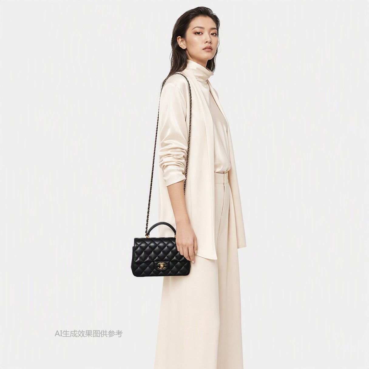 Chanel CHANEL Classic Flap Lambskin Quilted Handle Bag Size ONE SIZE - 2 Thumbnail
