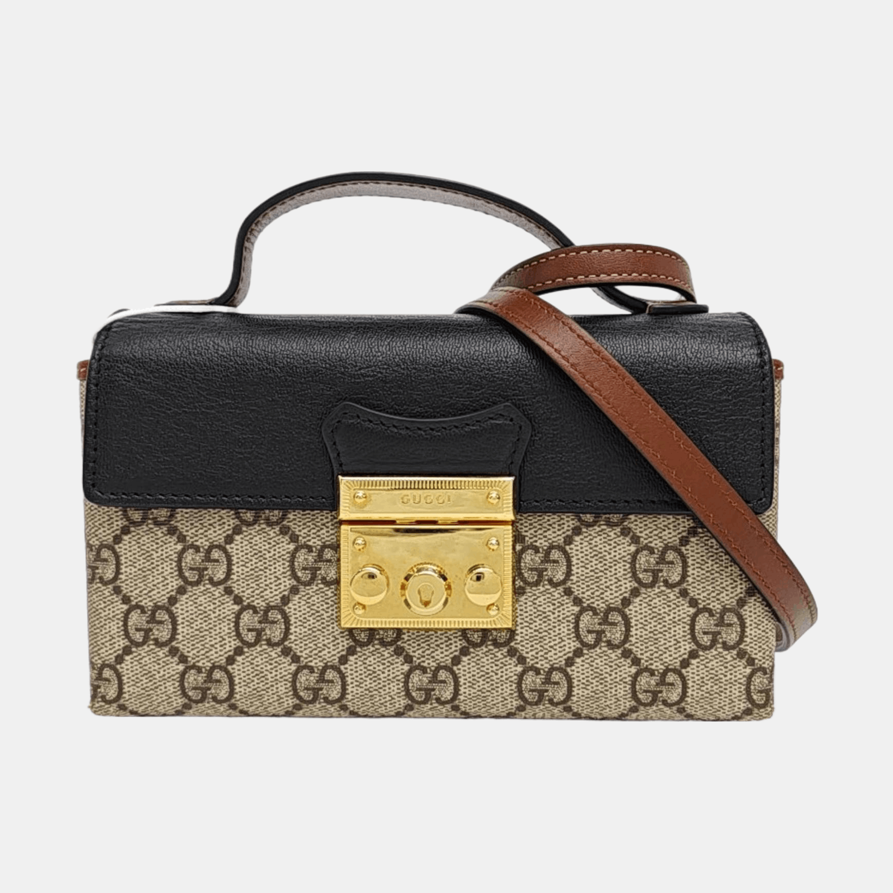 Gucci Gucci Padlock GG Supreme Mini Handle Bag Size ONE SIZE - 7 Thumbnail