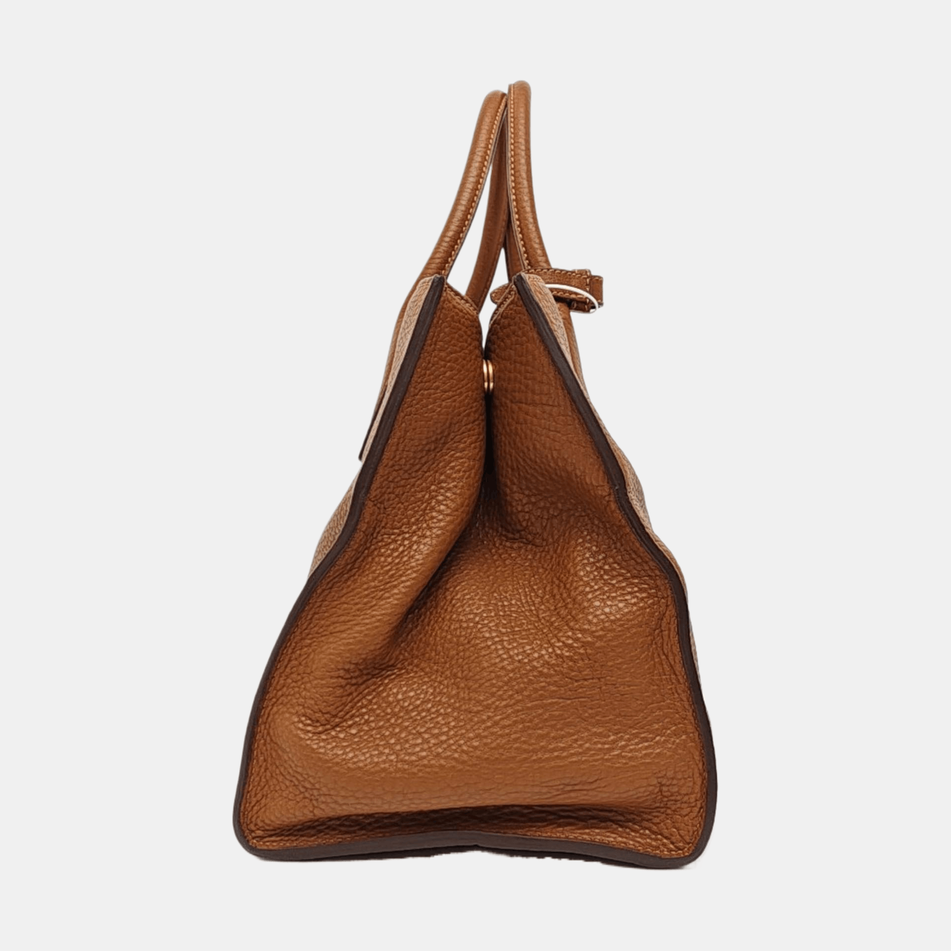 Prada Prada Brown Leather Logo Tote Bag Size ONE SIZE - 4 Thumbnail