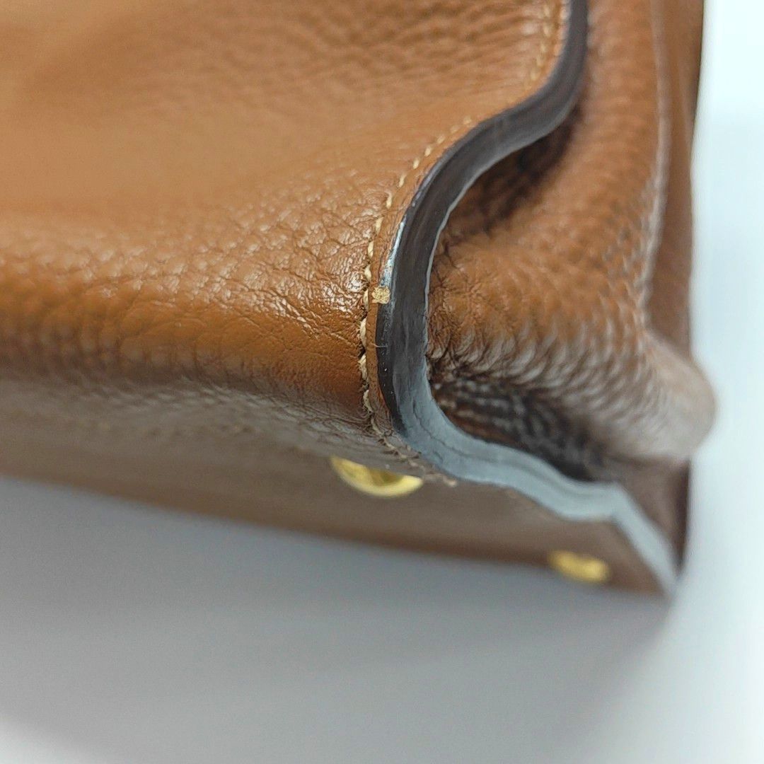 Prada Prada Brown Leather Logo Tote Bag Size ONE SIZE - 13 Thumbnail