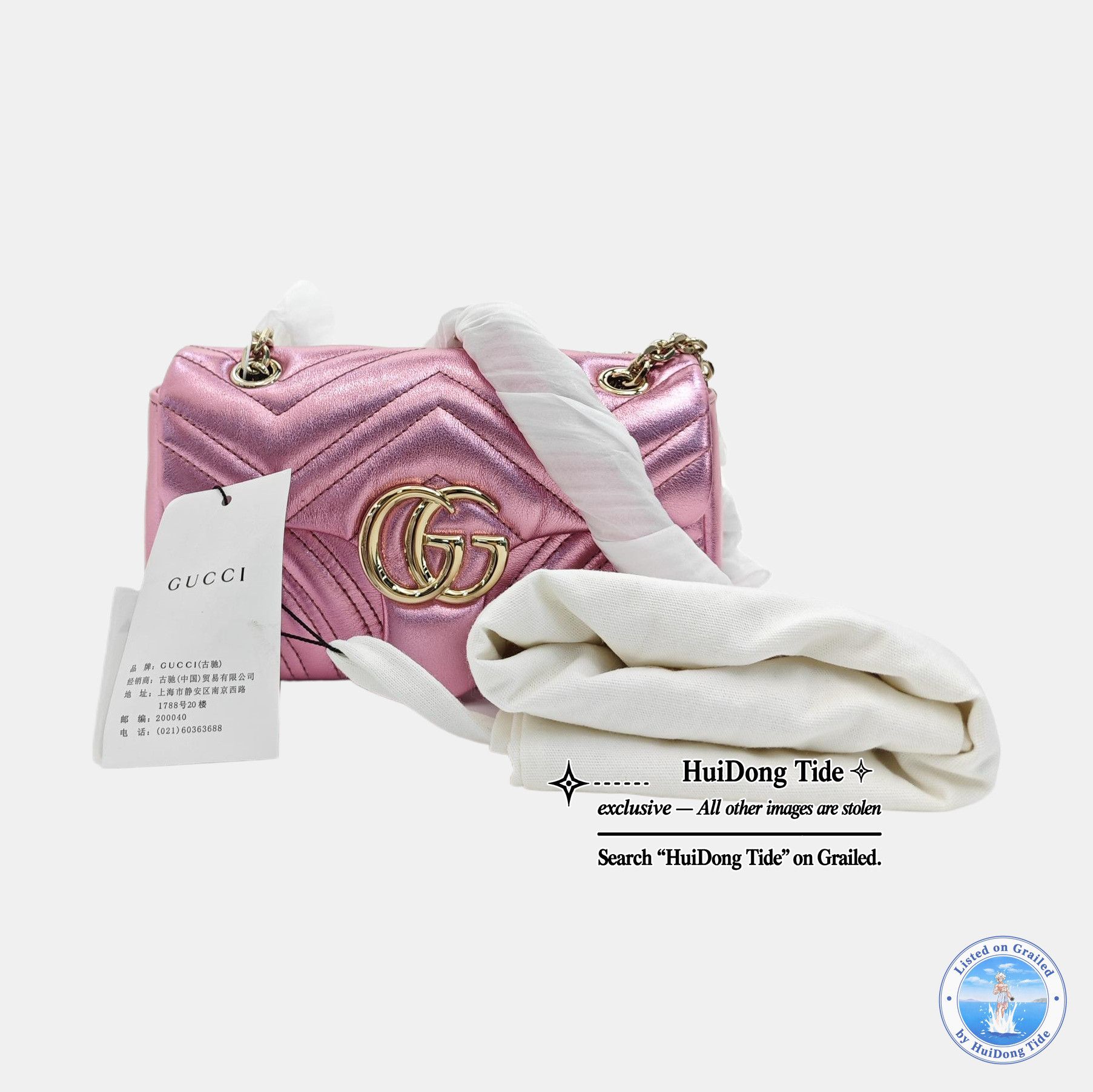 Gucci Gucci GG Marmont Pink Quilted Shoulder Bag Size ONE SIZE - 7 Thumbnail