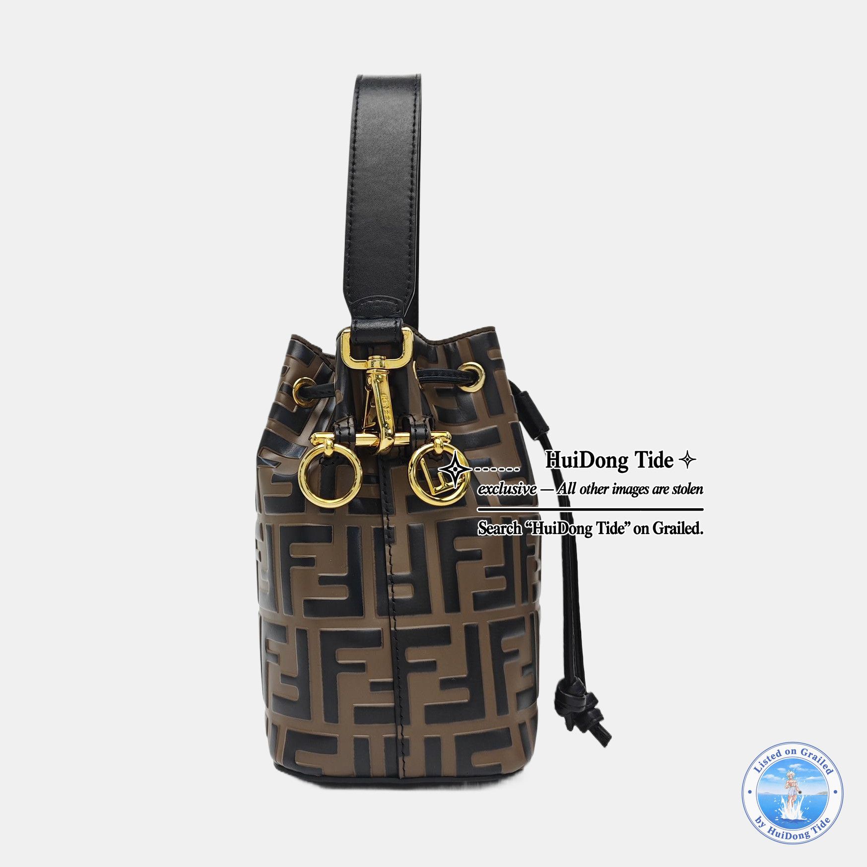 Fendi Fendi Mon Tresor Logo Leather Bucket Bag Size ONE SIZE - 3 Thumbnail