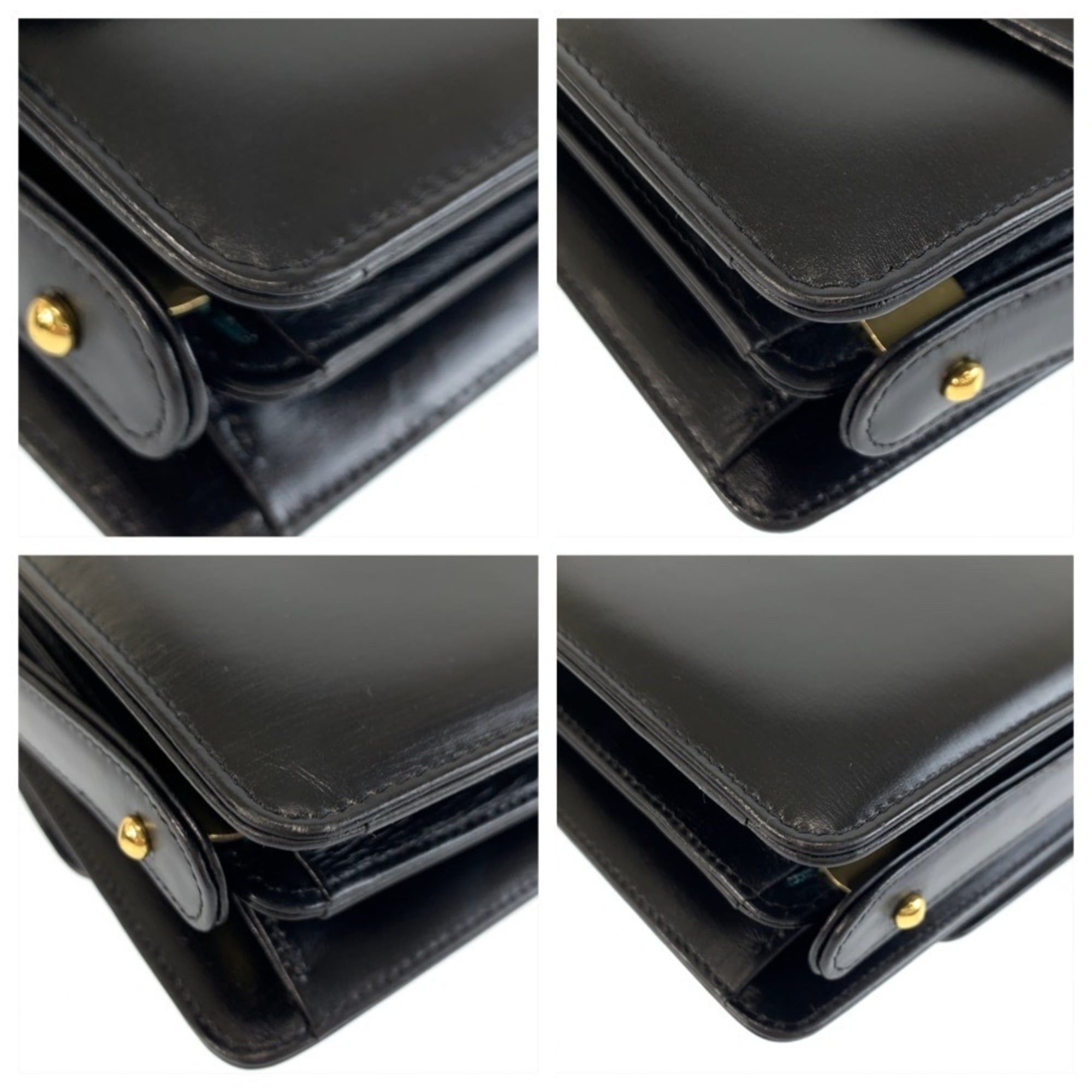 Celine CELINE Vintage Carriage Hardware Black Leather Handbag Shoulder Bag for Women Size ONE SIZE - 3 Thumbnail