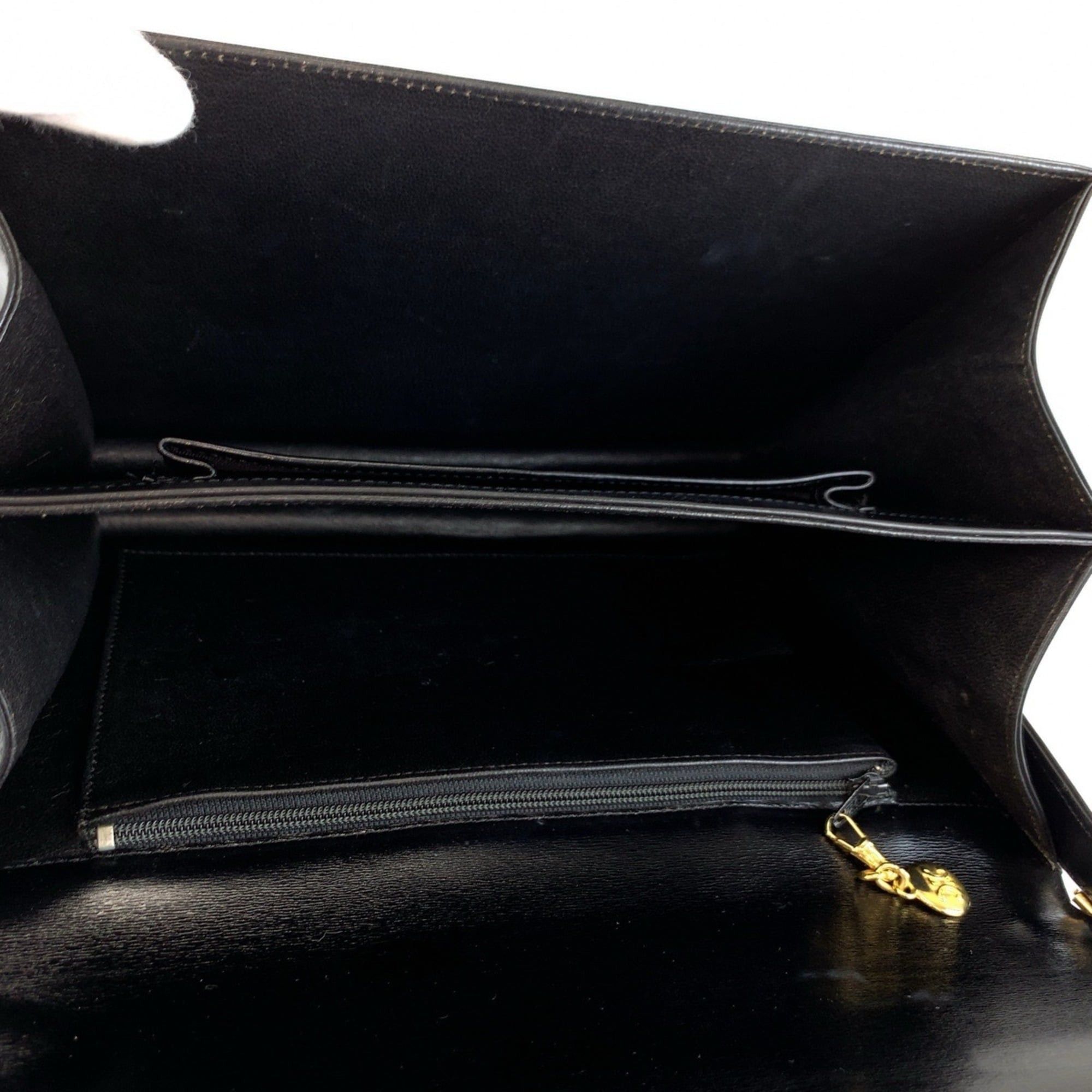 Celine CELINE Vintage Carriage Hardware Black Leather Handbag Shoulder Bag for Women Size ONE SIZE - 9 Thumbnail