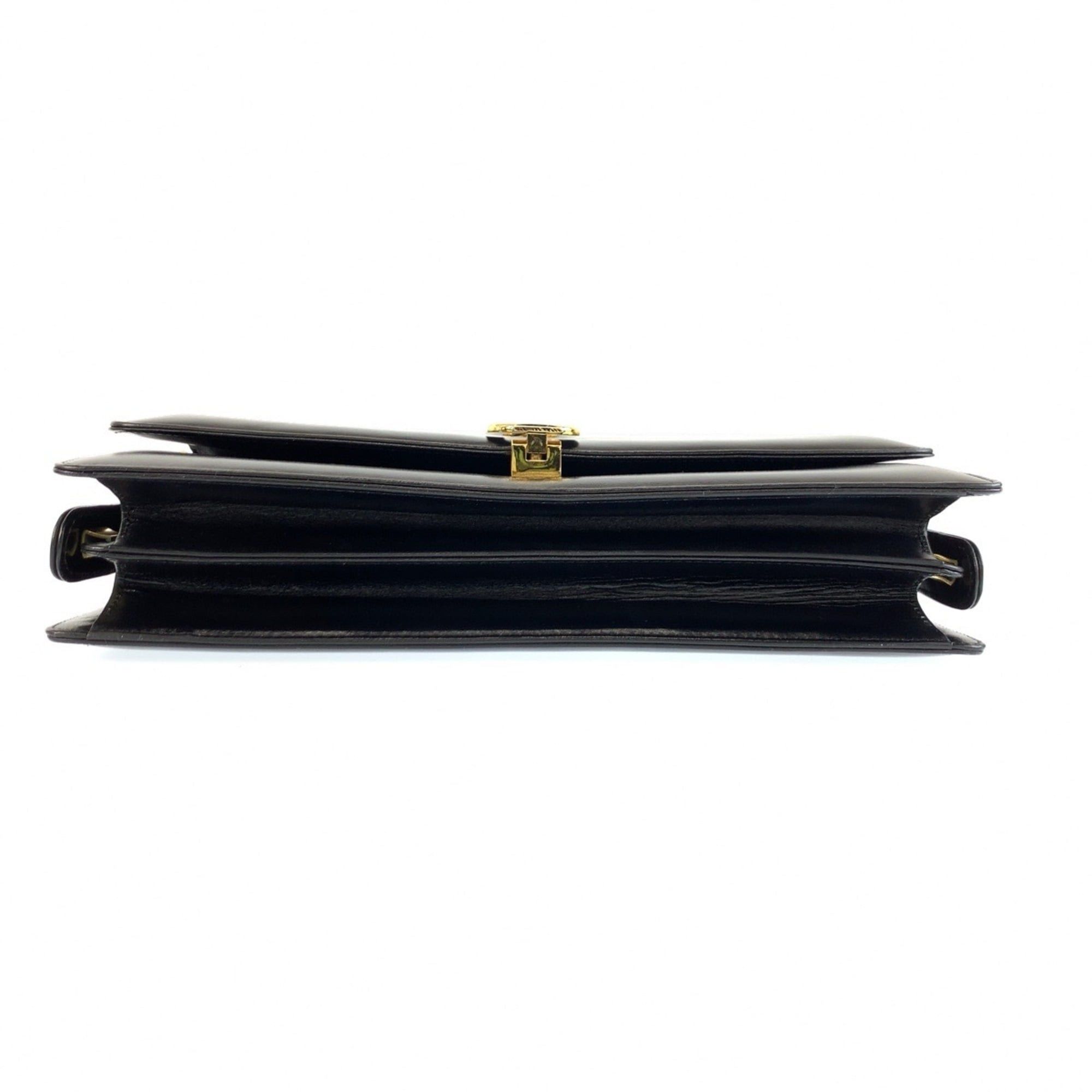 Celine CELINE Vintage Carriage Hardware Black Leather Handbag Shoulder Bag for Women Size ONE SIZE - 10 Thumbnail