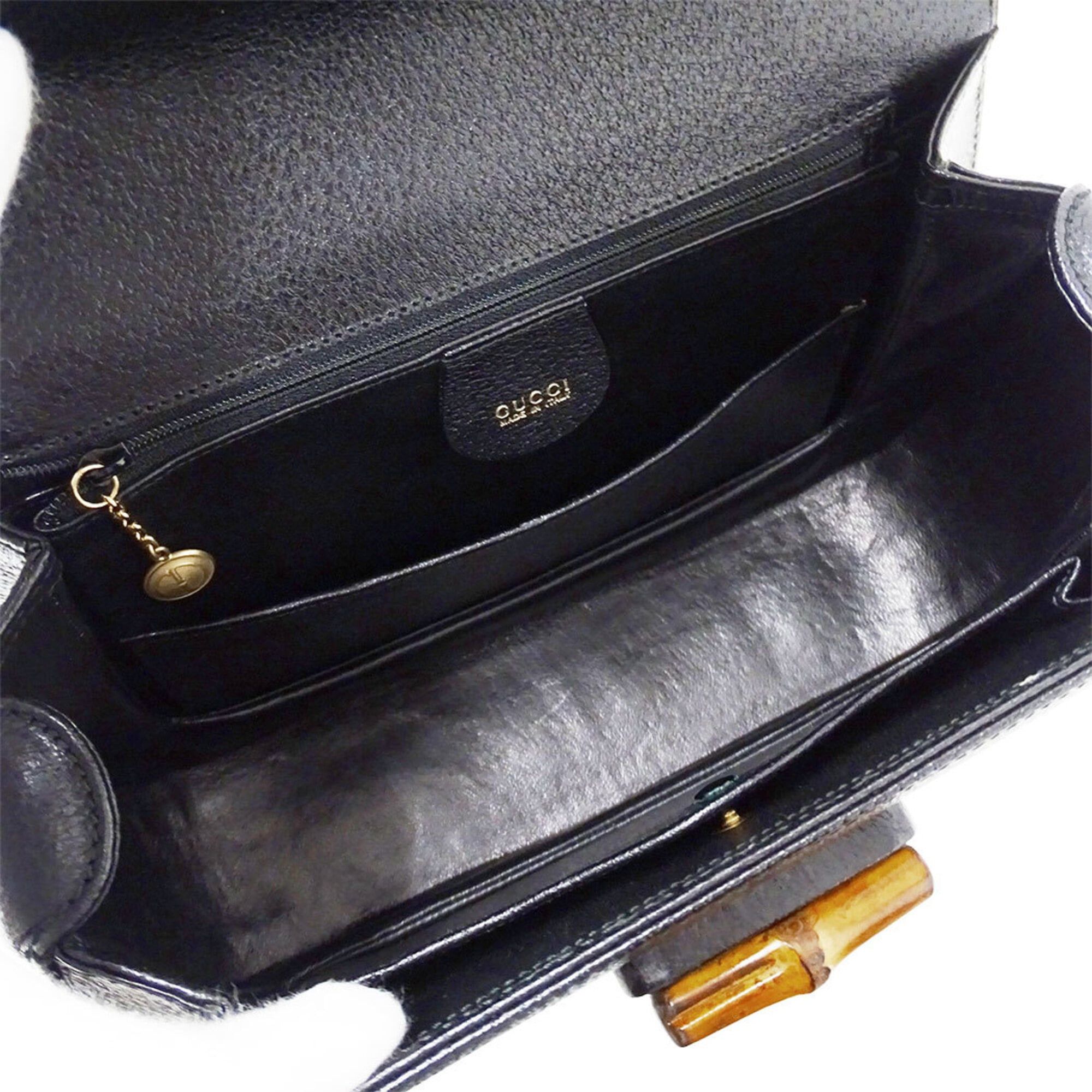 Gucci Gucci handbag for women, brand name, leather, bamboo, black, 000-926-0633, flap type. Size ONE SIZE - 6 Thumbnail