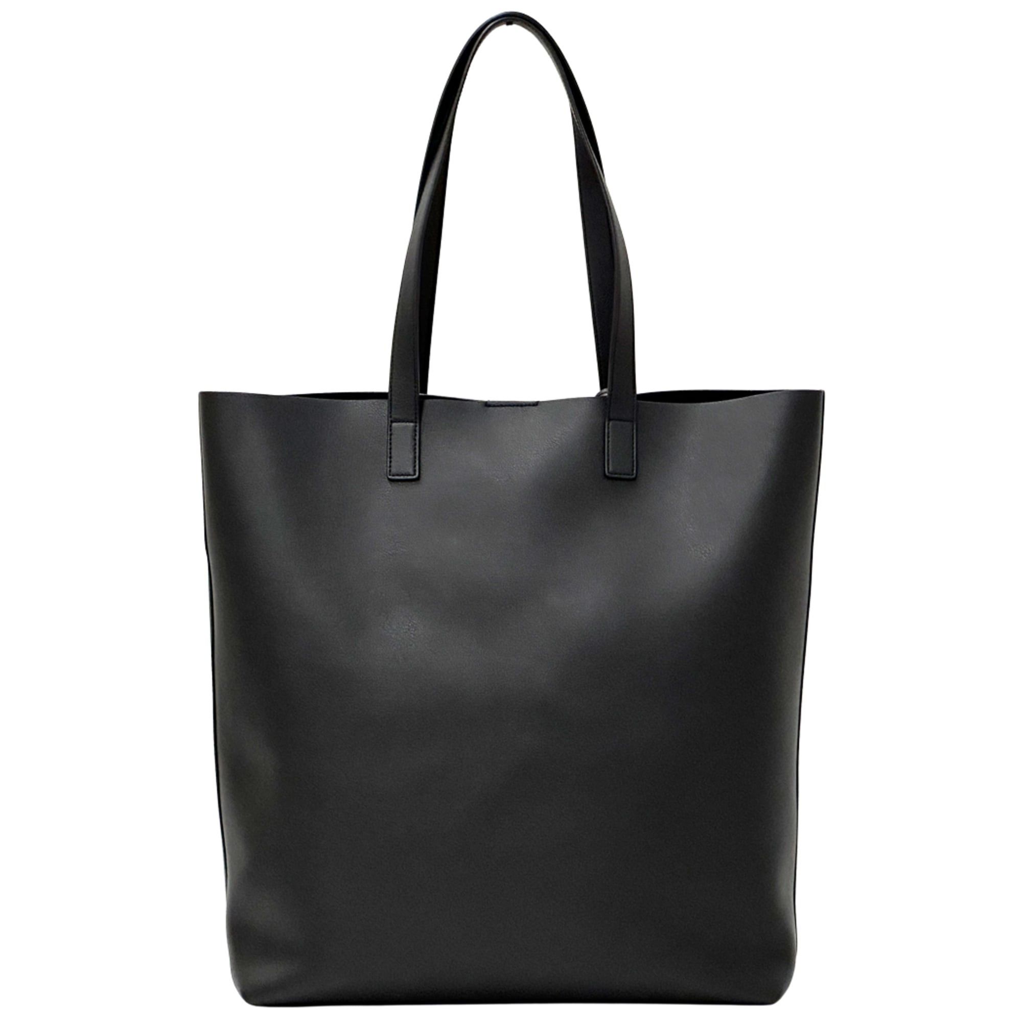 Saint Laurent Paris Saint Laurent handbag for women and men, brand name, leather, bold design, shopping tote bag, black, with pouch. Size ONE SIZE - 2 Thumbnail