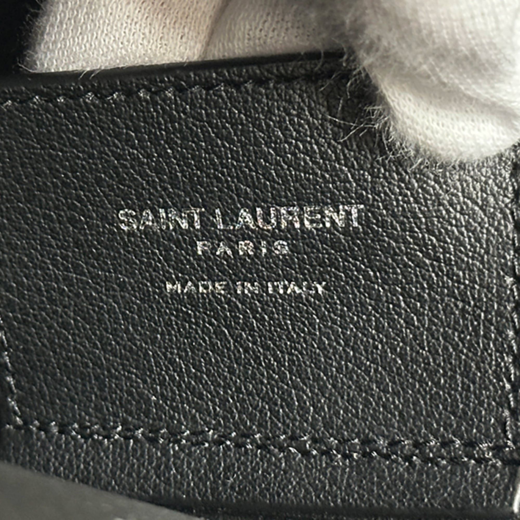 Saint Laurent Paris Saint Laurent handbag for women and men, brand name, leather, bold design, shopping tote bag, black, with pouch. Size ONE SIZE - 6 Thumbnail