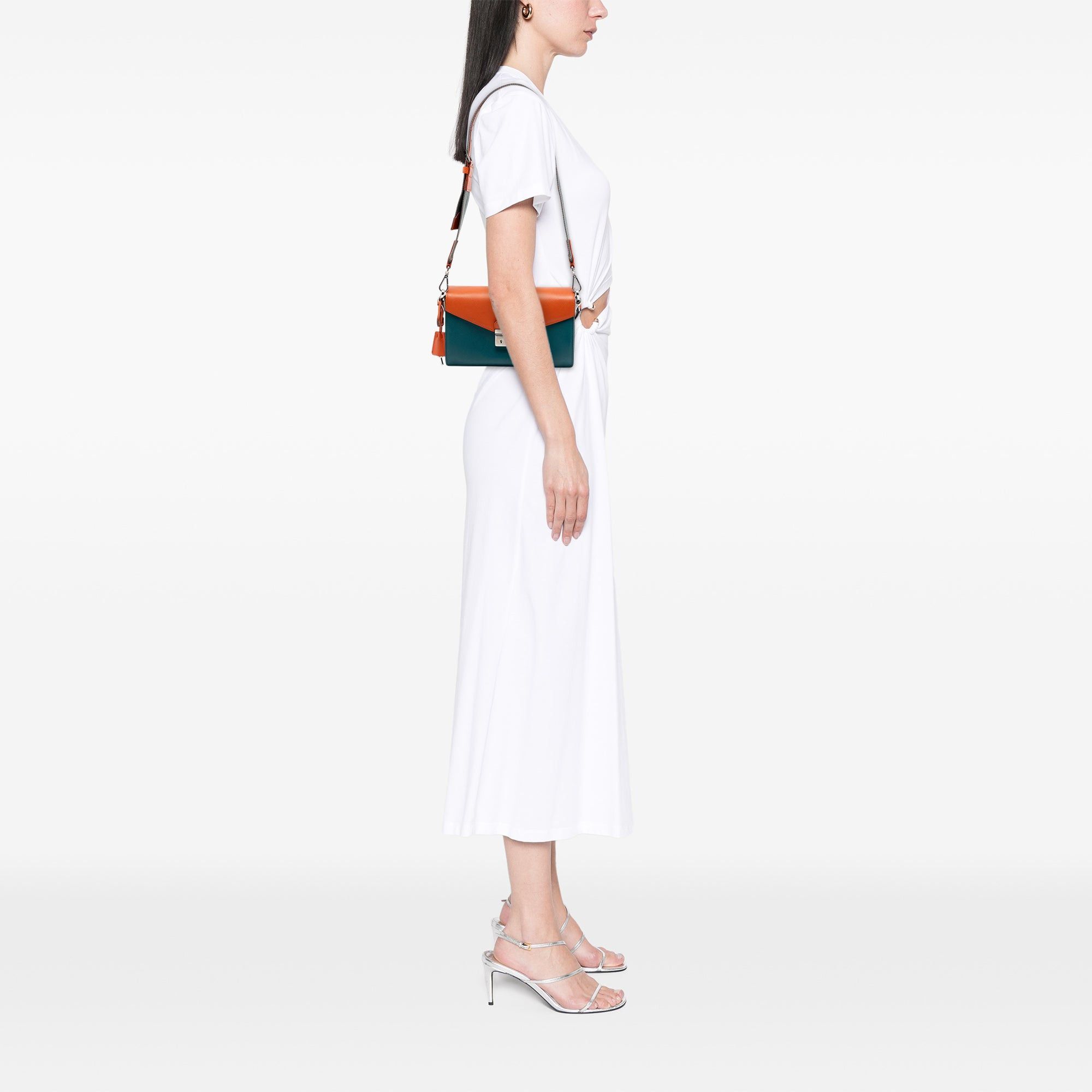 Prada Bicolor Saffiano Lux Sound Lock Satchel Size ONE SIZE - 6 Thumbnail
