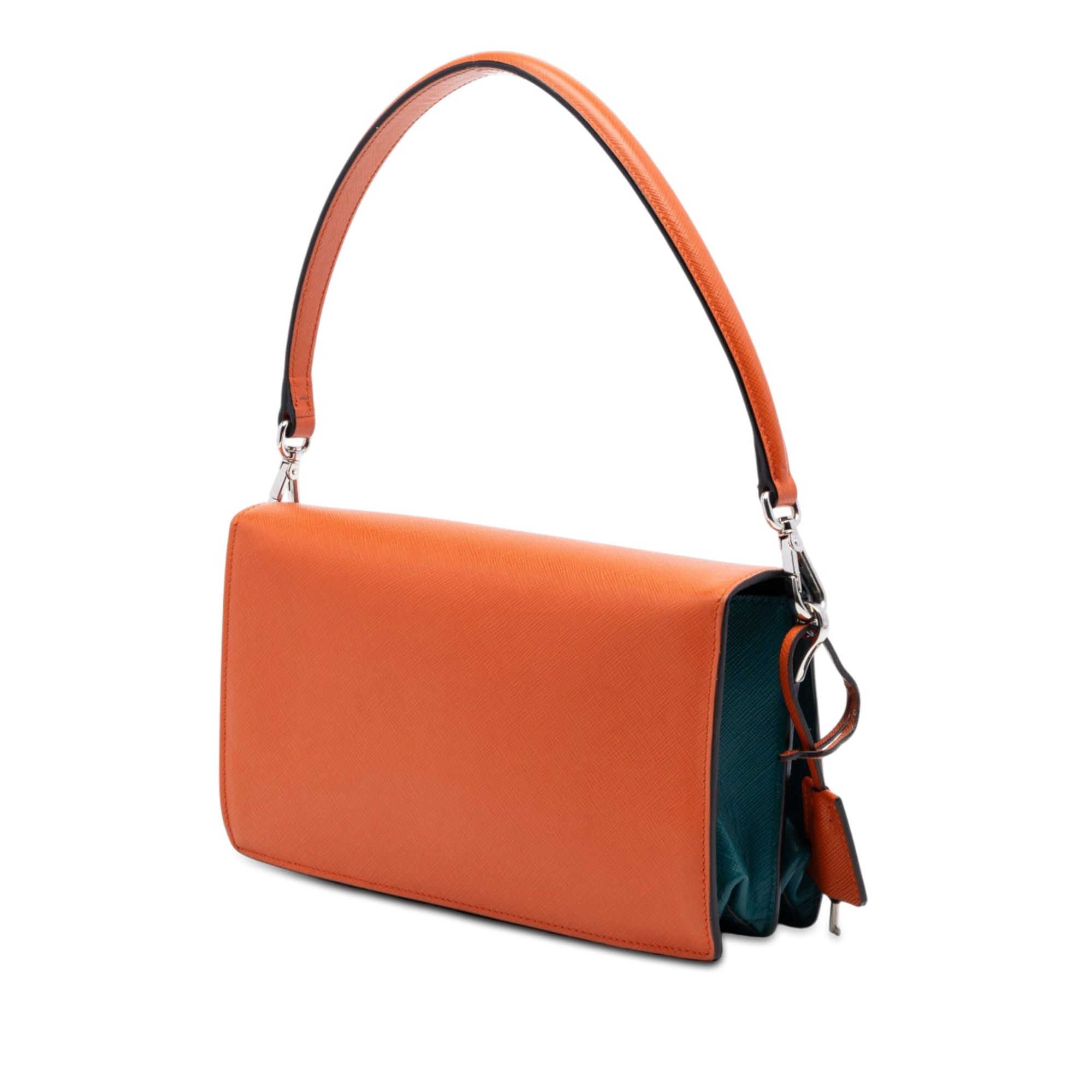 Prada Bicolor Saffiano Lux Sound Lock Satchel Size ONE SIZE - 2 Thumbnail