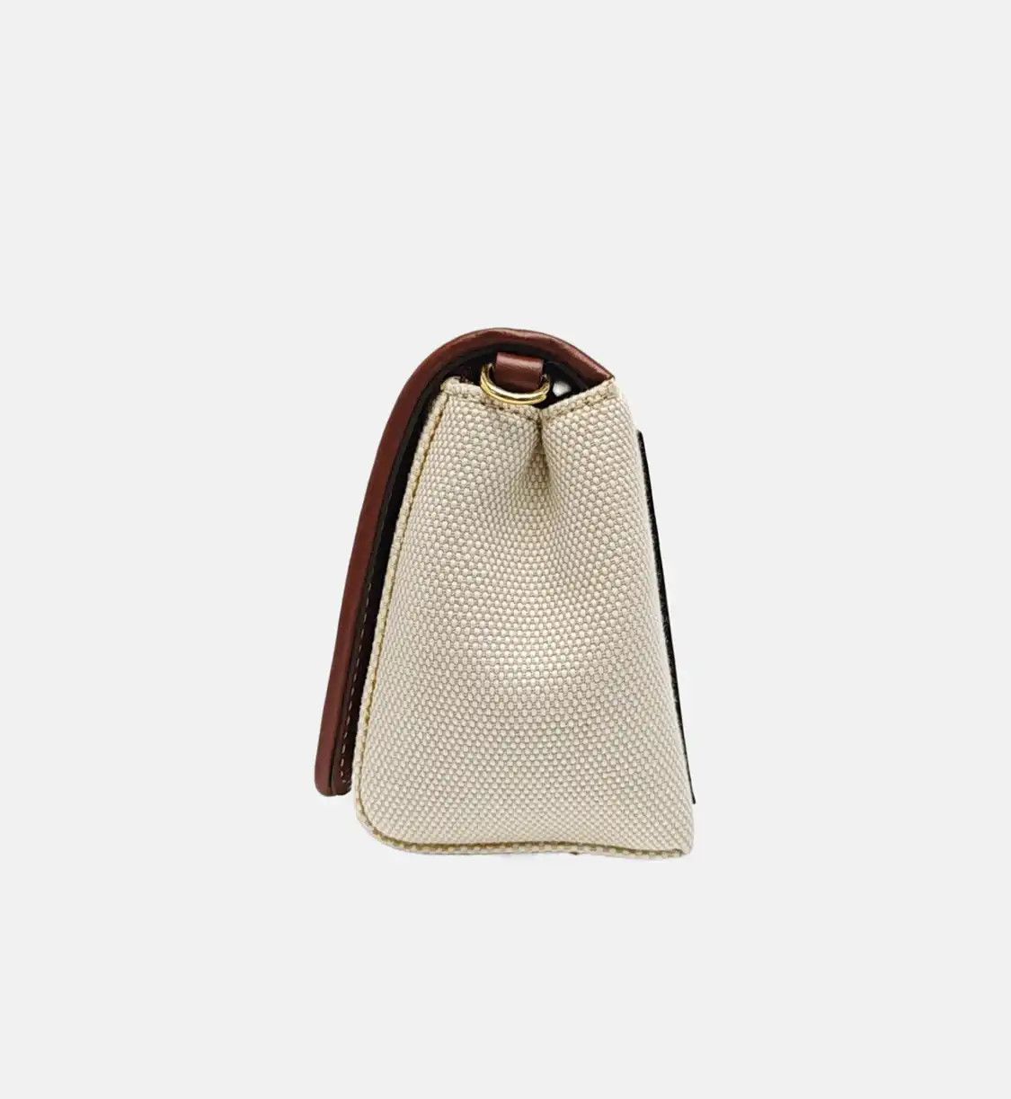 Burberry BURBERRY Horseferry Small white fabric print stud shoulder bag gold hardware det Size ONE SIZE - 3 Thumbnail