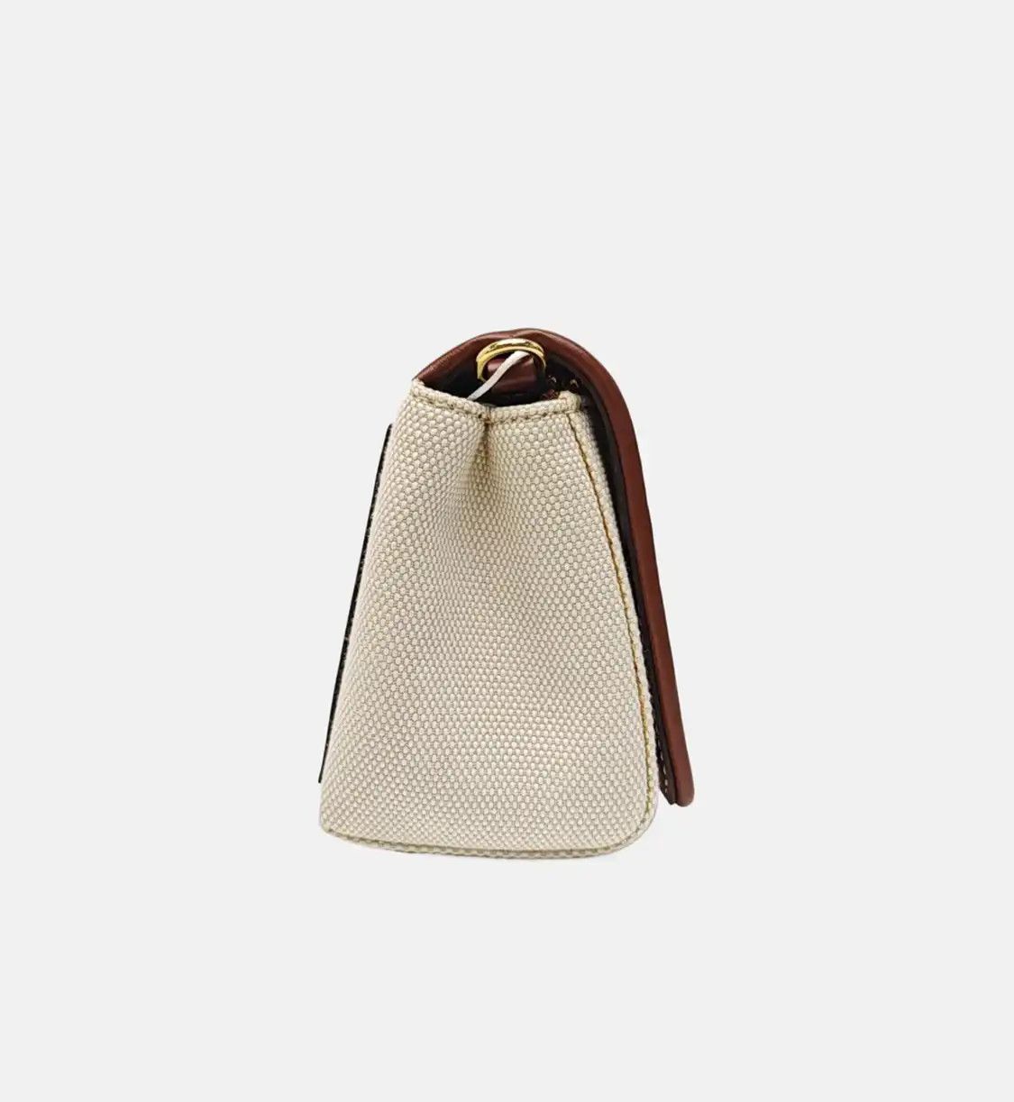 Burberry BURBERRY Horseferry Small white fabric print stud shoulder bag gold hardware det Size ONE SIZE - 4 Thumbnail