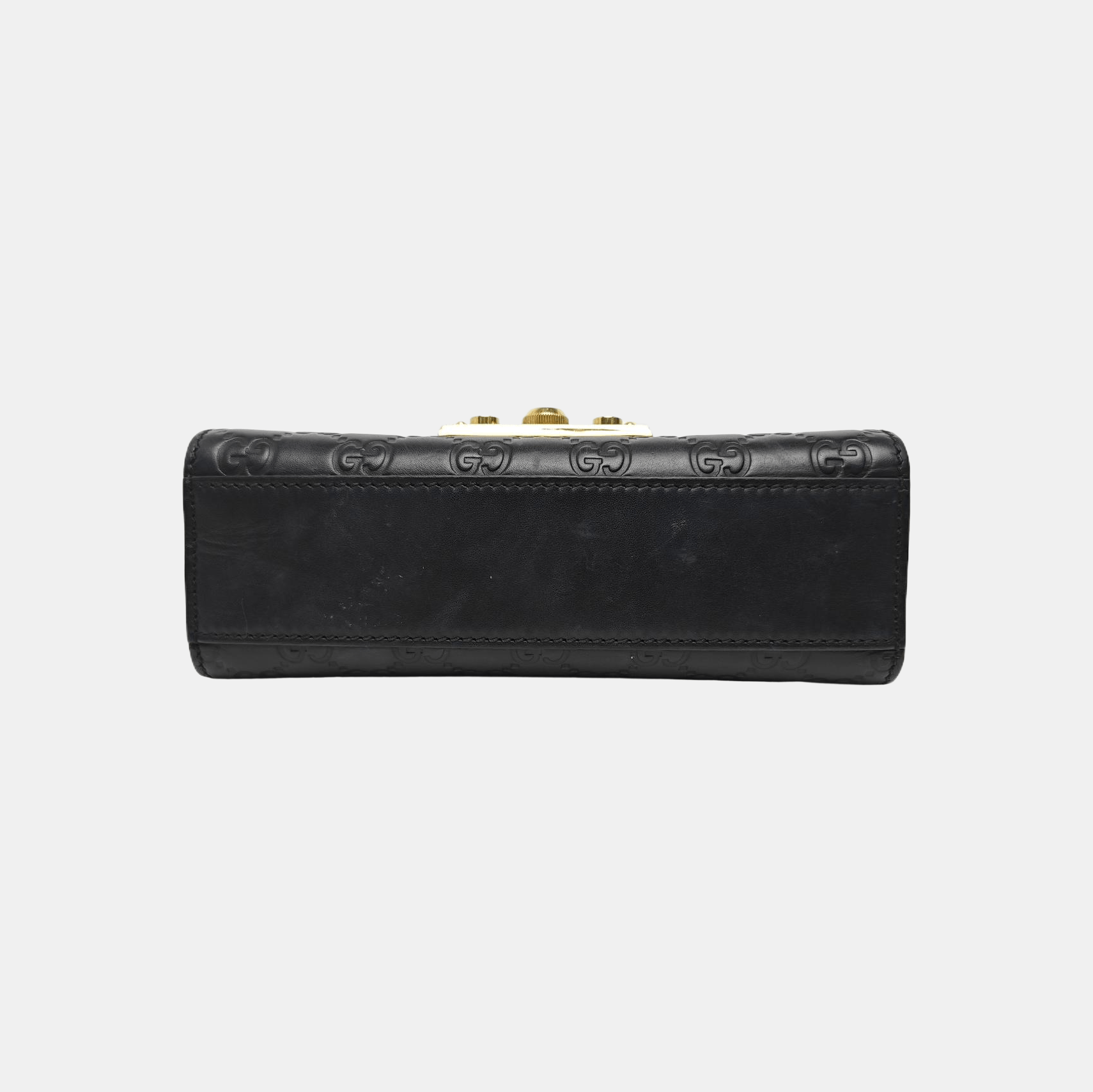 Gucci Gucci Padlock Black Leather Monogram Shoulder Bag One Size Size ONE SIZE - 6 Thumbnail