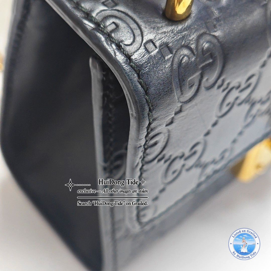 Gucci Gucci Padlock Black Leather Monogram Shoulder Bag One Size Size ONE SIZE - 12 Thumbnail