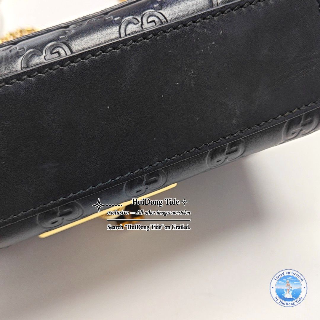 Gucci Gucci Padlock Black Leather Monogram Shoulder Bag One Size Size ONE SIZE - 17 Thumbnail