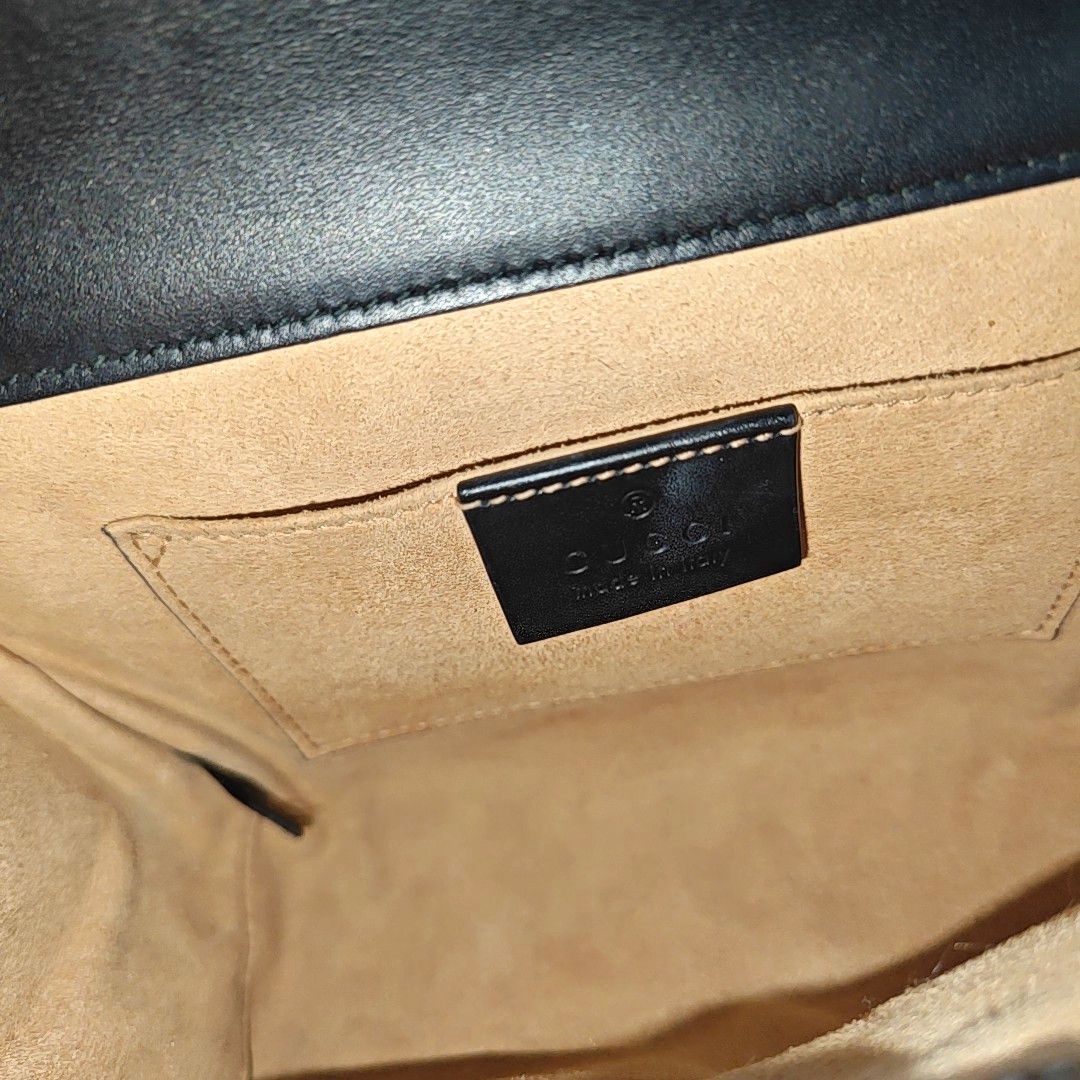 Gucci Gucci Padlock Black Leather Monogram Shoulder Bag One Size Size ONE SIZE - 18 Thumbnail