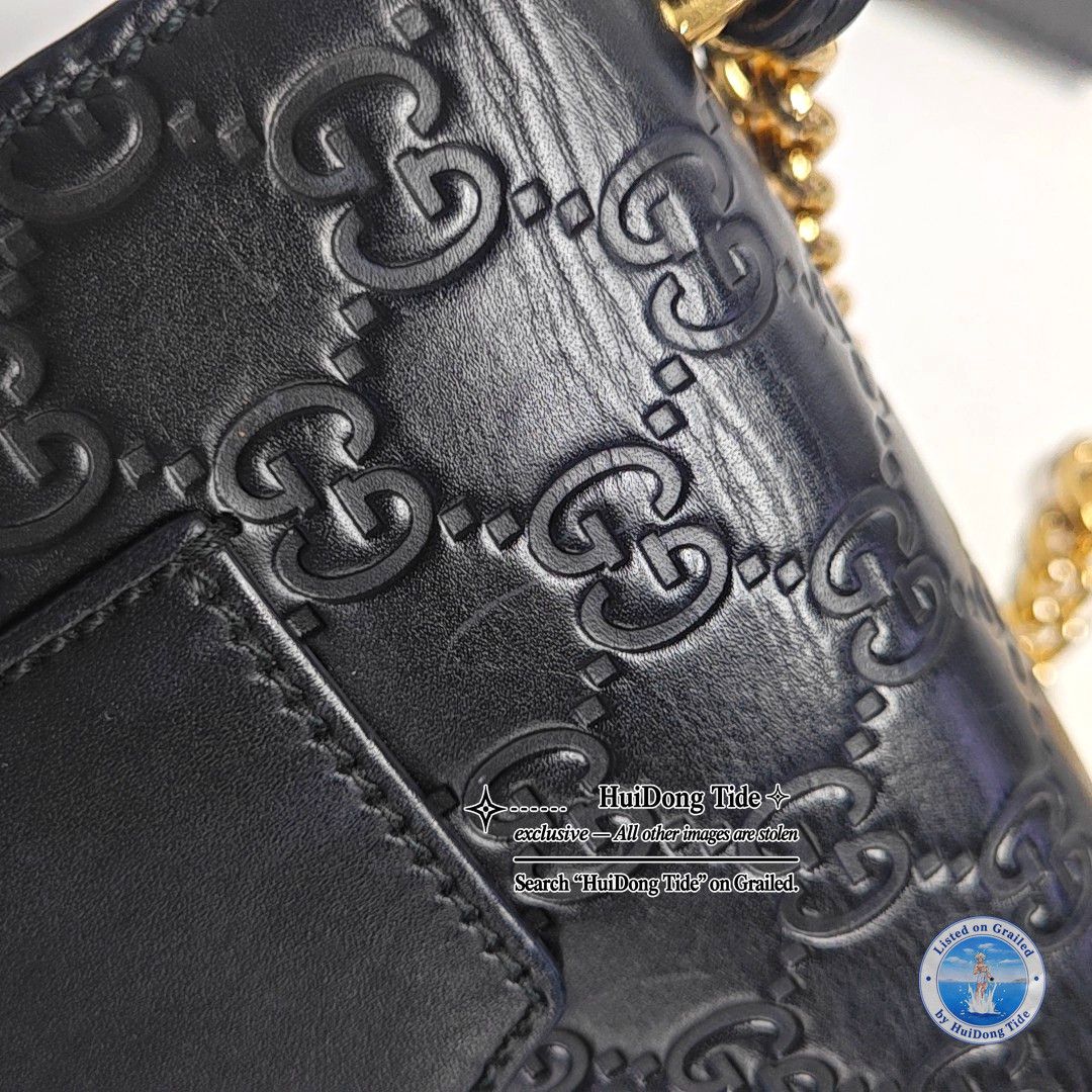 Gucci Gucci Padlock Black Leather Monogram Shoulder Bag One Size Size ONE SIZE - 15 Thumbnail