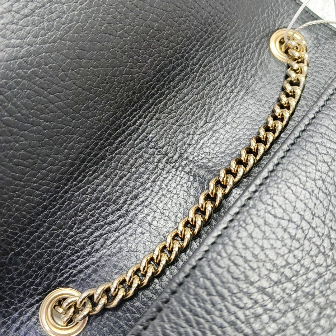 Gucci Gucci Interlocking G Leather Shoulder Bag Black Size ONE SIZE - 9 Thumbnail