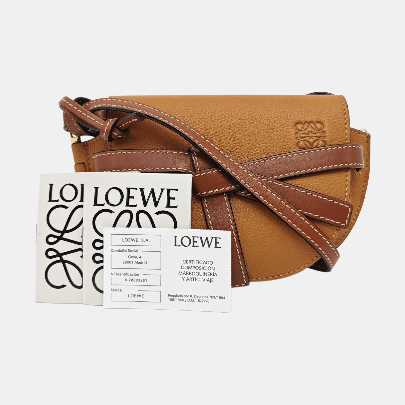 Loewe Loewe Gate Mini Leather Shoulder Bag Brown Size ONE SIZE - 8 Thumbnail