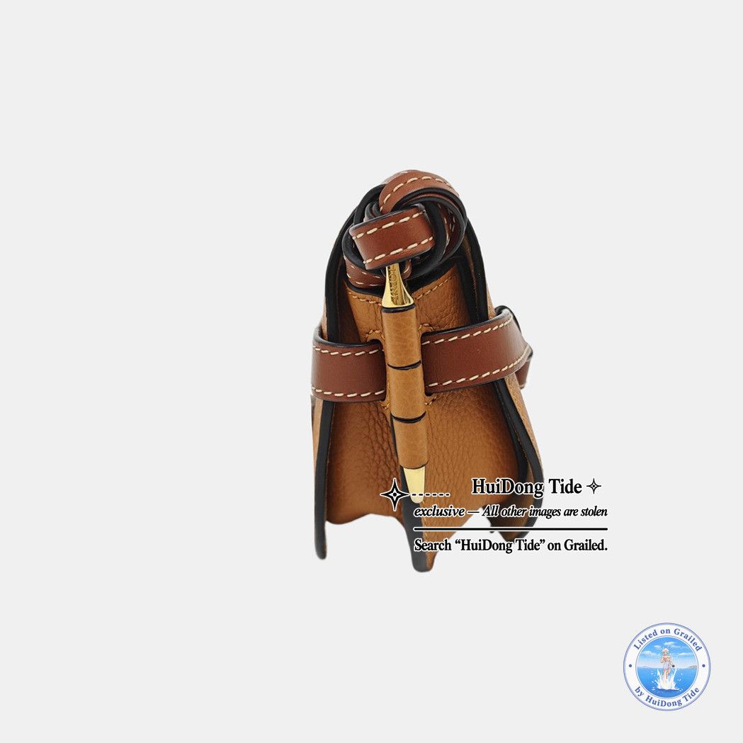 Loewe Loewe Gate Mini Leather Shoulder Bag Brown Size ONE SIZE - 4 Thumbnail