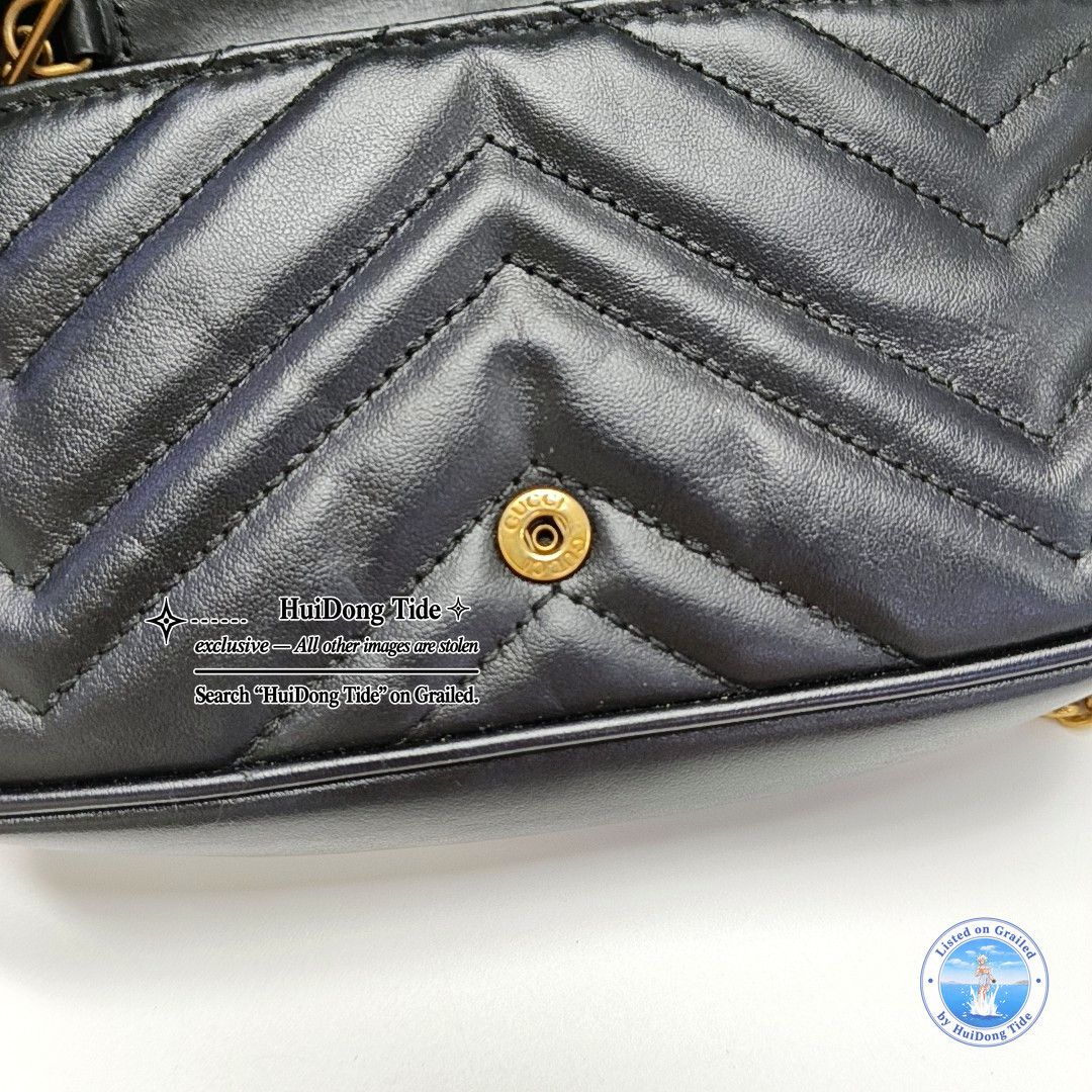 Gucci Gucci GG Marmont Leather Quilted Mini Crossbody Bag Size ONE SIZE - 9 Thumbnail